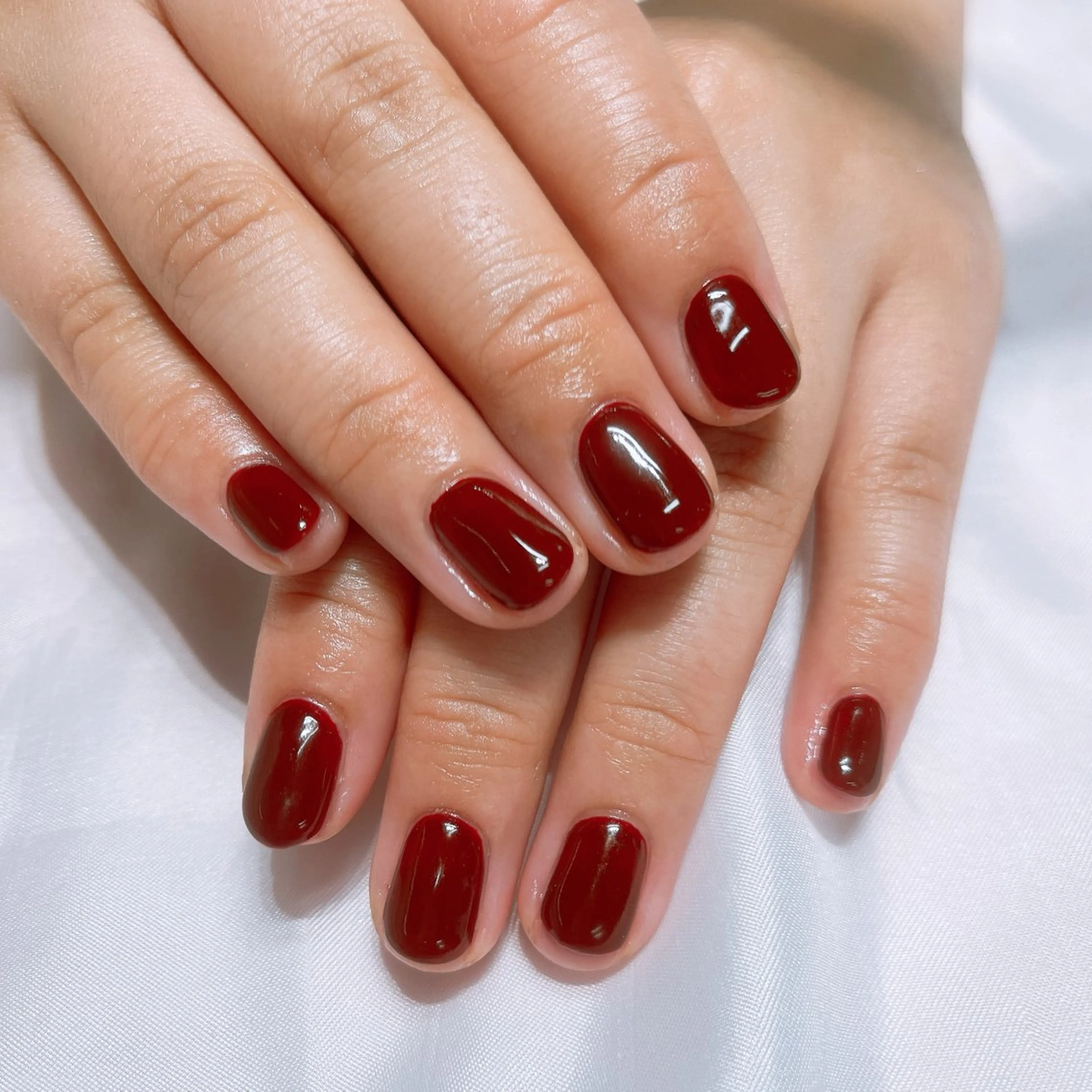 ネイル ボルドー ワンカラーネイル 練馬駅近ネイルラニ 不細工爪90分で美爪のネイルデザイン