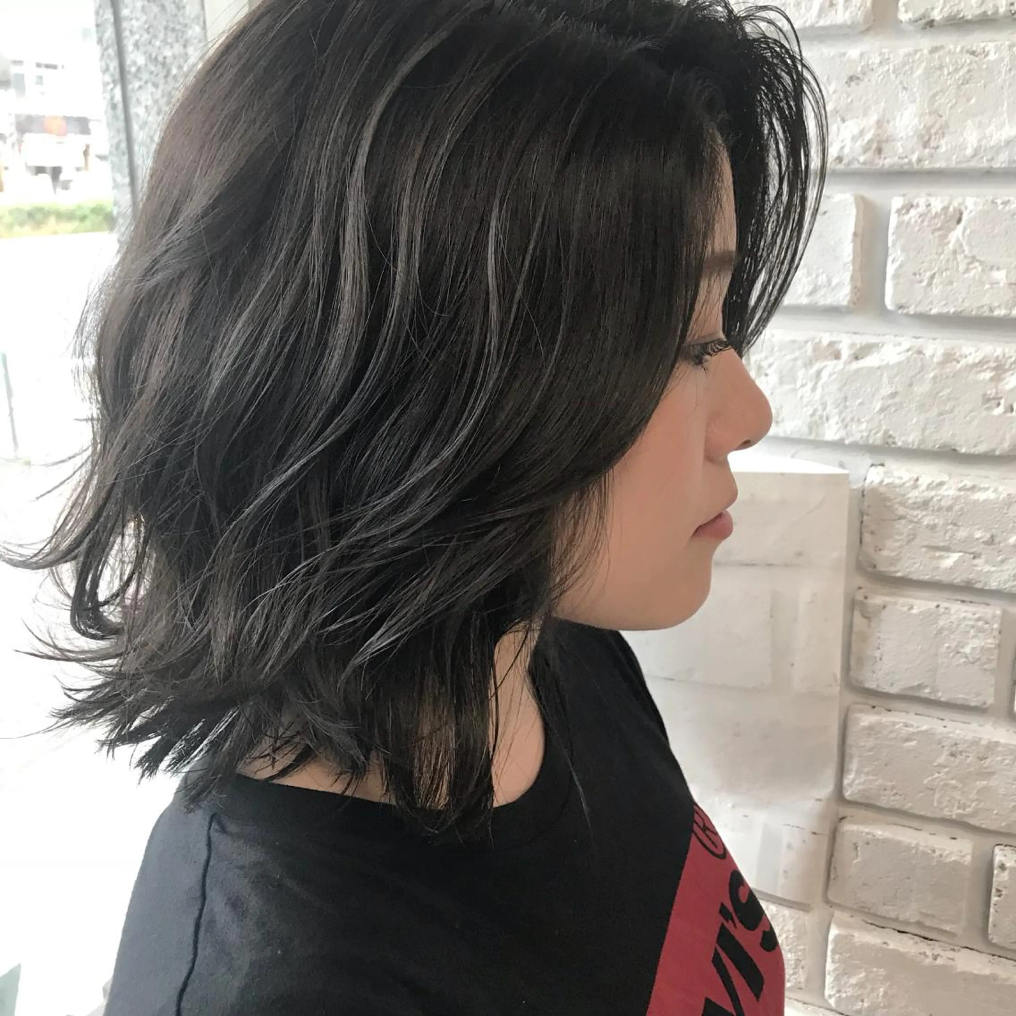 ミディアム カラー グレージュ ハイライトカラー ハイライト カット ヘアカラー トリートメント 日比 貴大/ minim hairのヘアスタイル