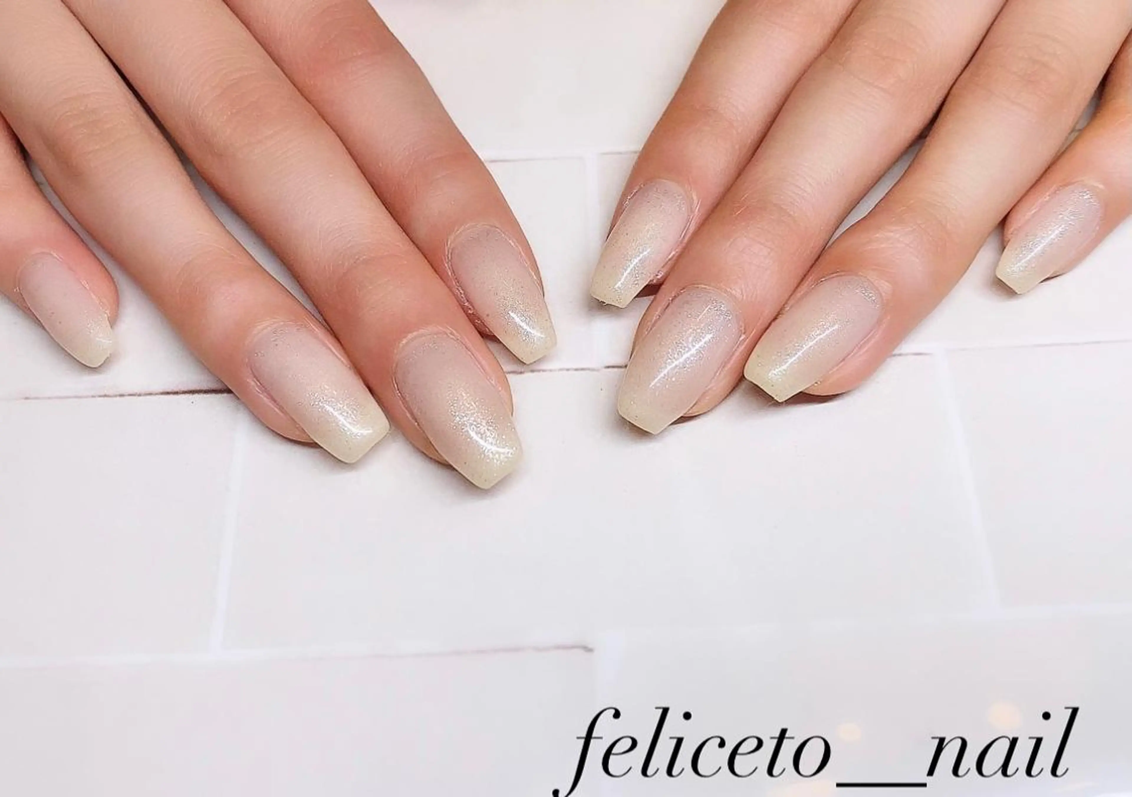 ネイル ジェルネイル ラメ(グリッター) ホワイト feliceto_nail所属・Honokaホノカ nailのエステ・リラクイメージ