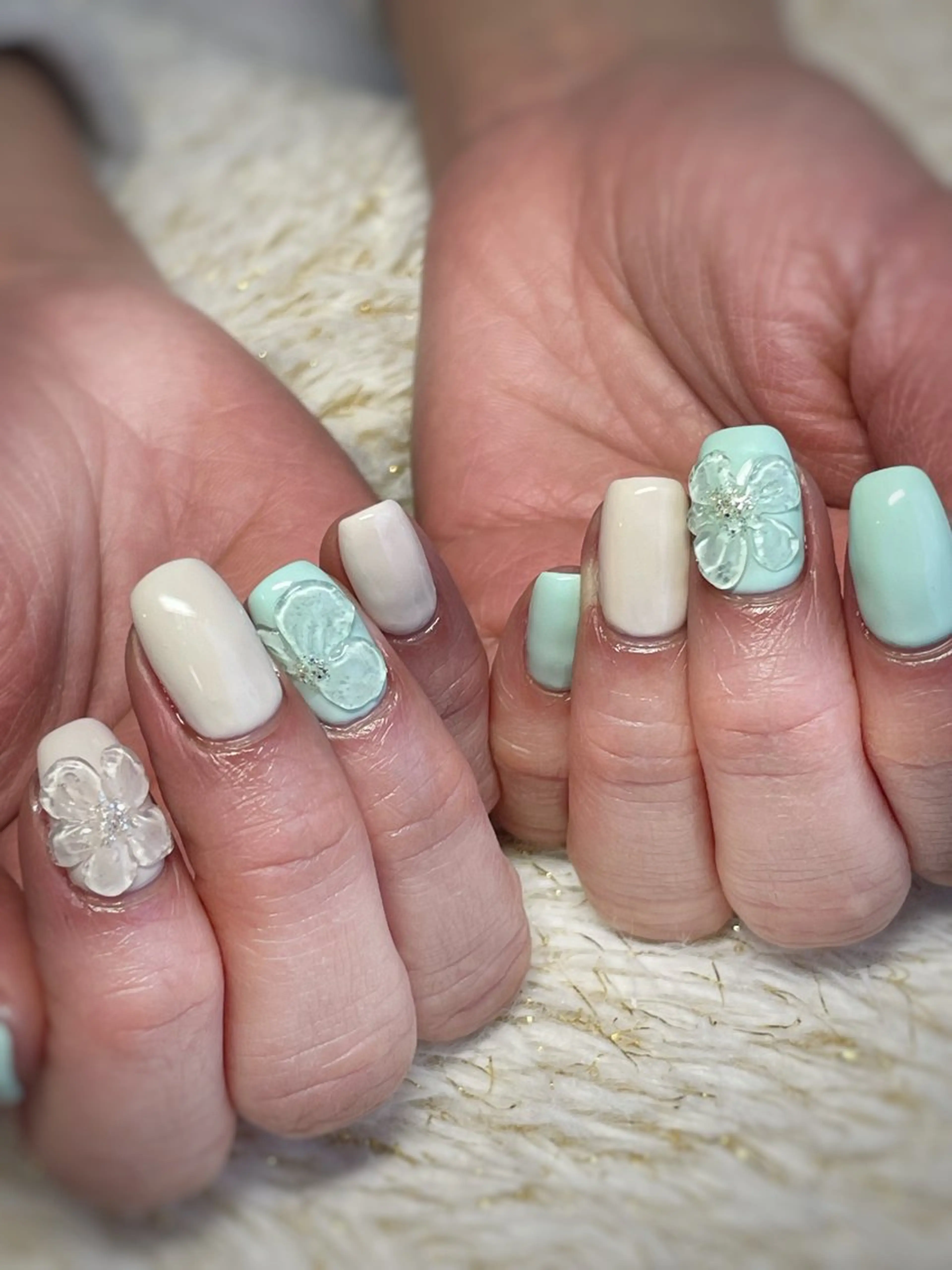 ネイル クリアネイル フラワーネイル ジェルネイル ワンカラーネイル パステルネイル ハンドネイル nail ayacaのネイルデザイン