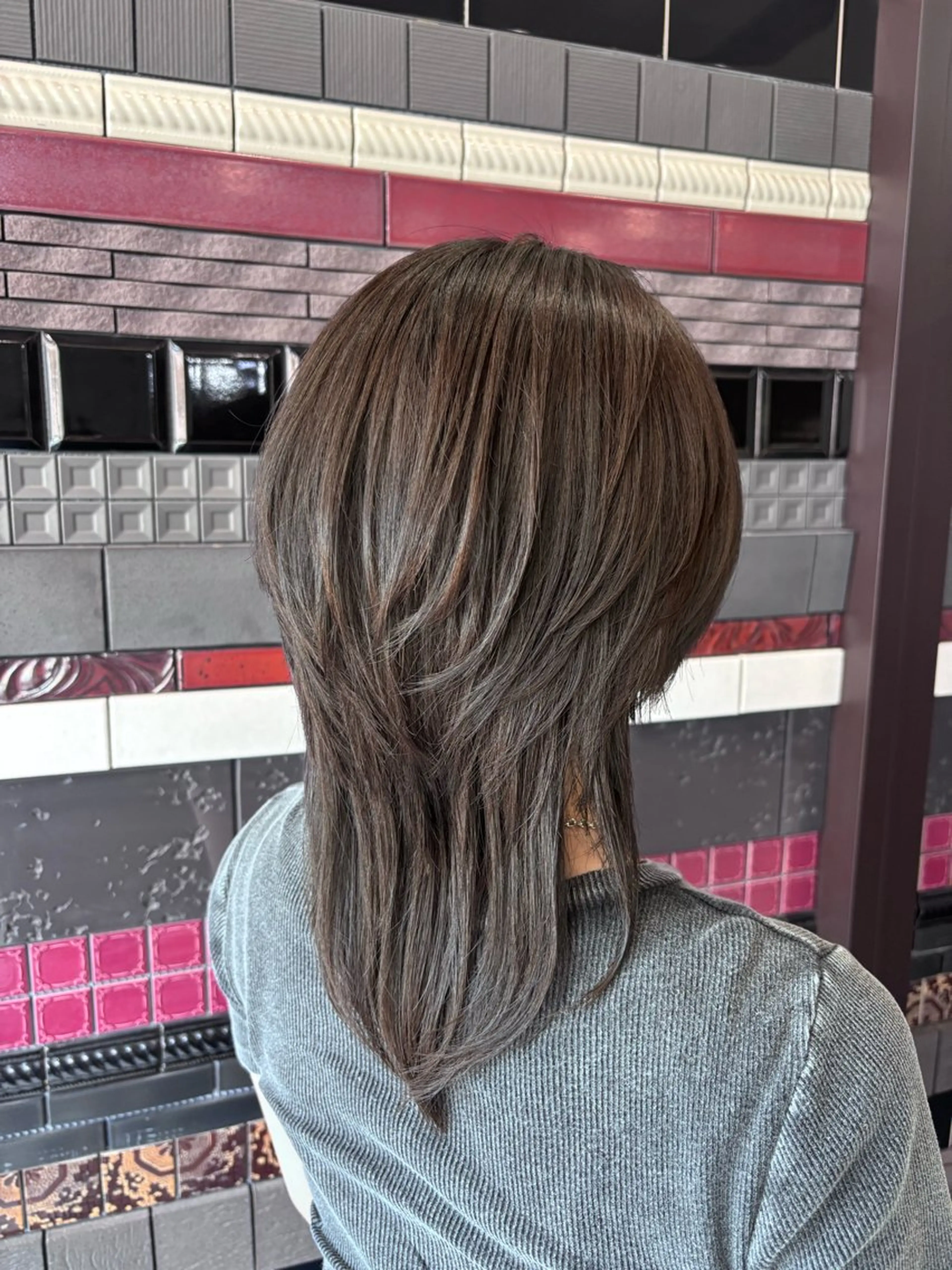 ミディアム カラー ブラウンカラー 透明感カラー ダークブラウン ヘアカラー 問屋町/Lia💎 大下 真依のヘアスタイル
