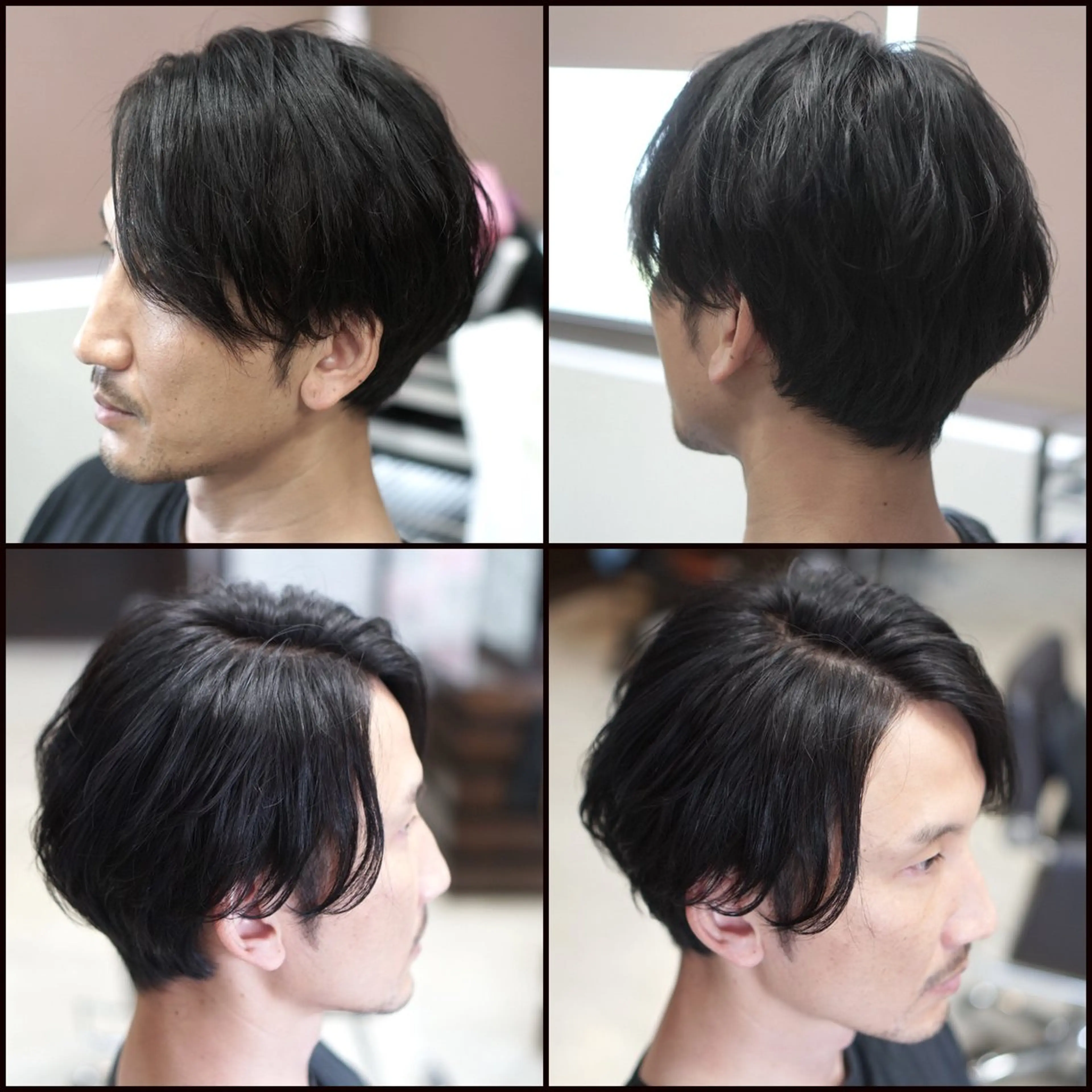 ミディアム カラー パーマ メンズ カット ヘアカラー パーマ トリートメント 中島 剛のヘアスタイル