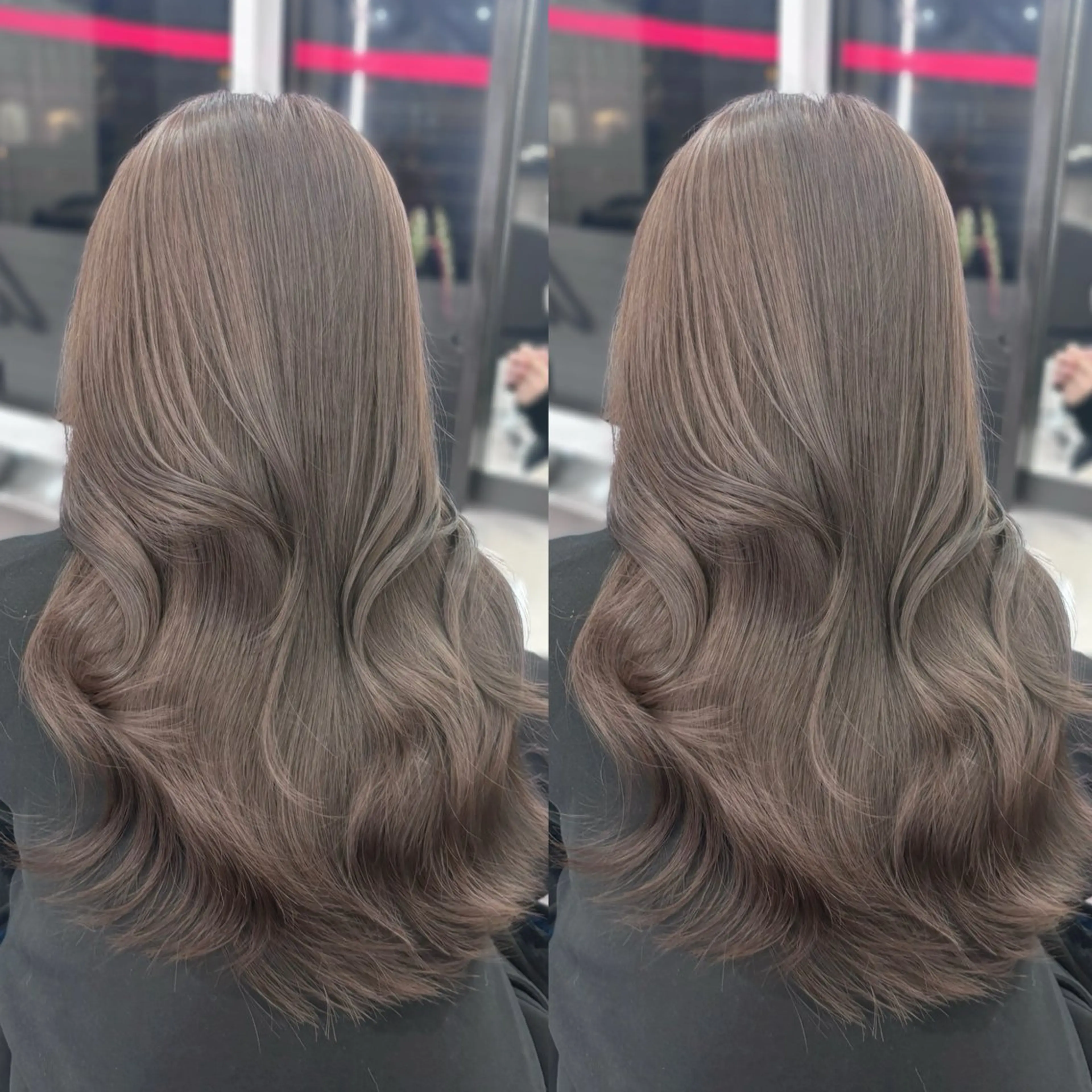 ロング カラー ヘアカラー トリートメント 髪質改善/赤み消し ブリーチなし心斎橋のヘアスタイル