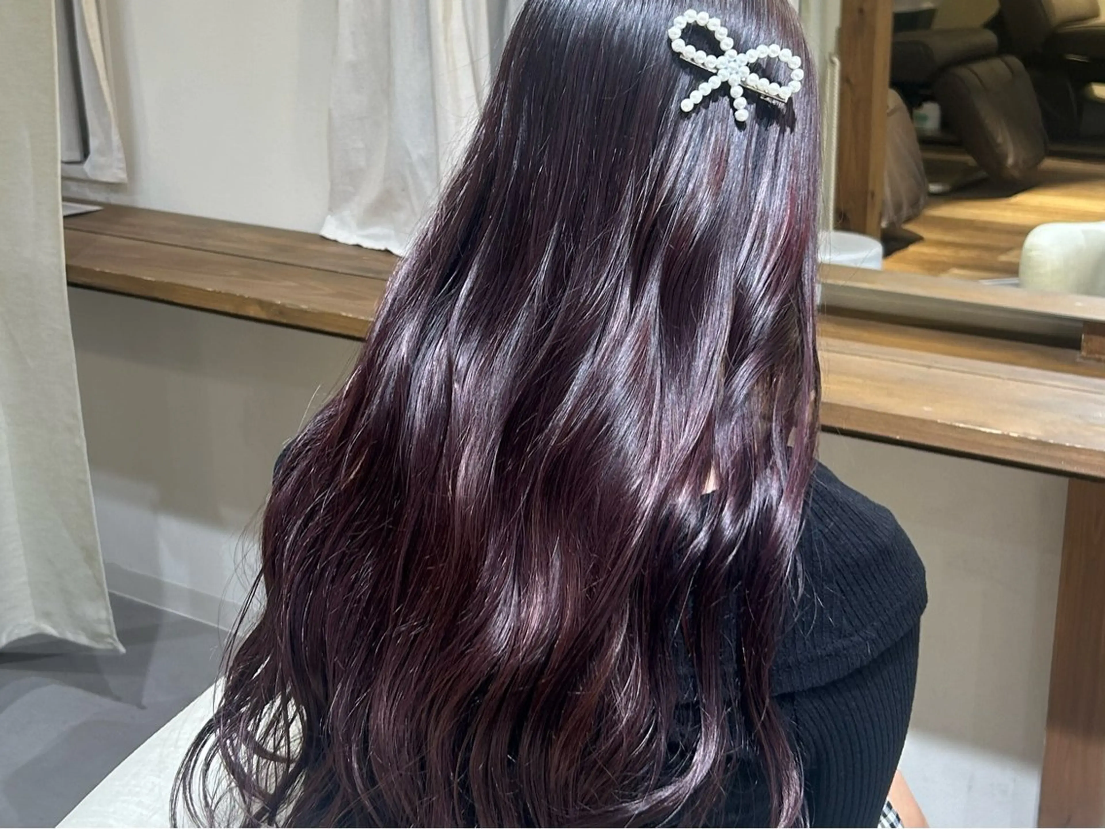カラー ヘアカラー トリートメント shu ブラウンピンクカラーのヘアスタイル