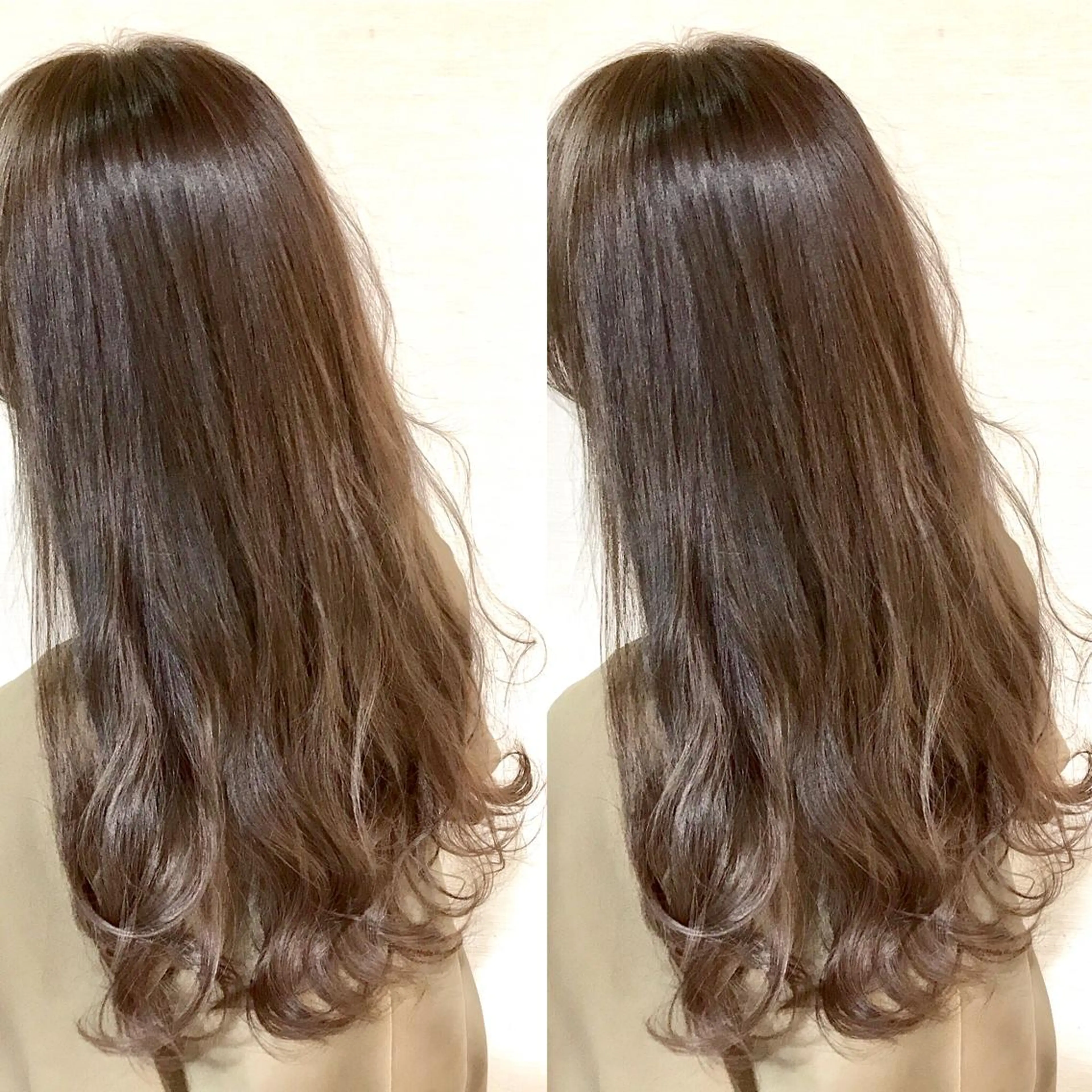 ロング カラー グラデーションカラー グレージュ オリーブグレージュ オリーブグレー 韓国レイヤーカット/ ダブルカラーのヘアスタイル