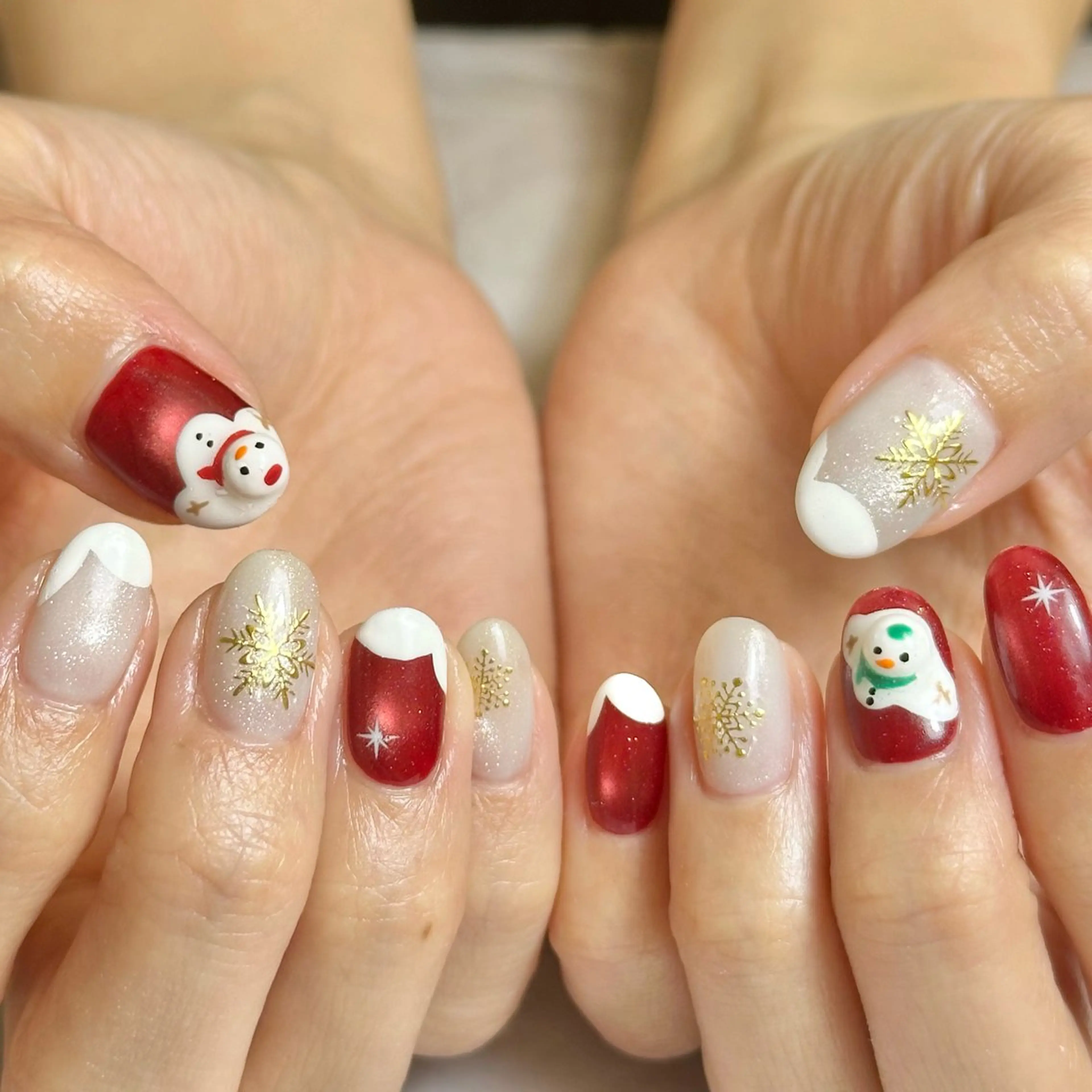 ネイル 冬ネイル クリスマス TOPAZ恵比寿所属・Tsuno Nagisaのネイルデザイン