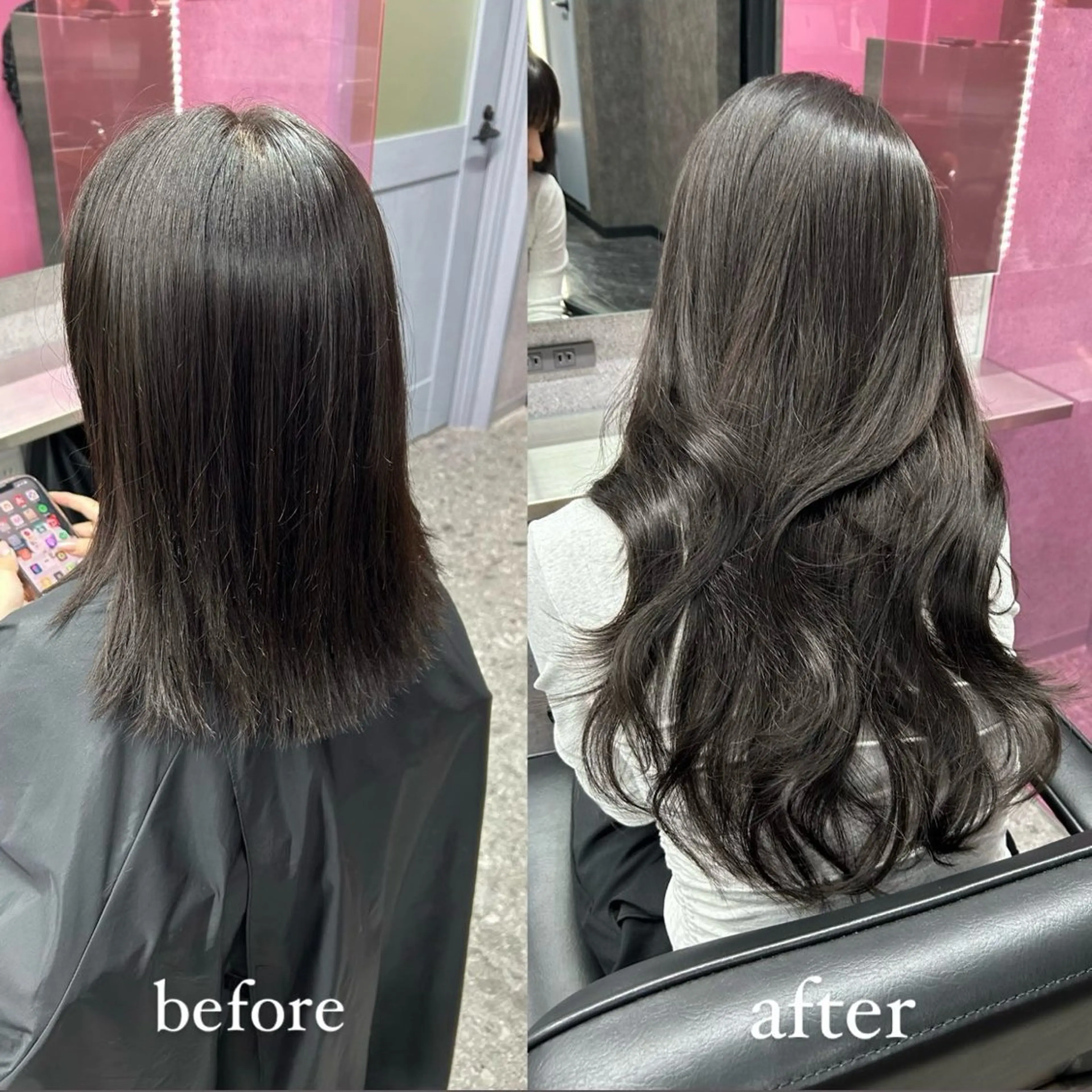 ロング エクステ エクステ LANDS所属・nanaka 🤍韓国ワンホンヘアのヘアスタイル