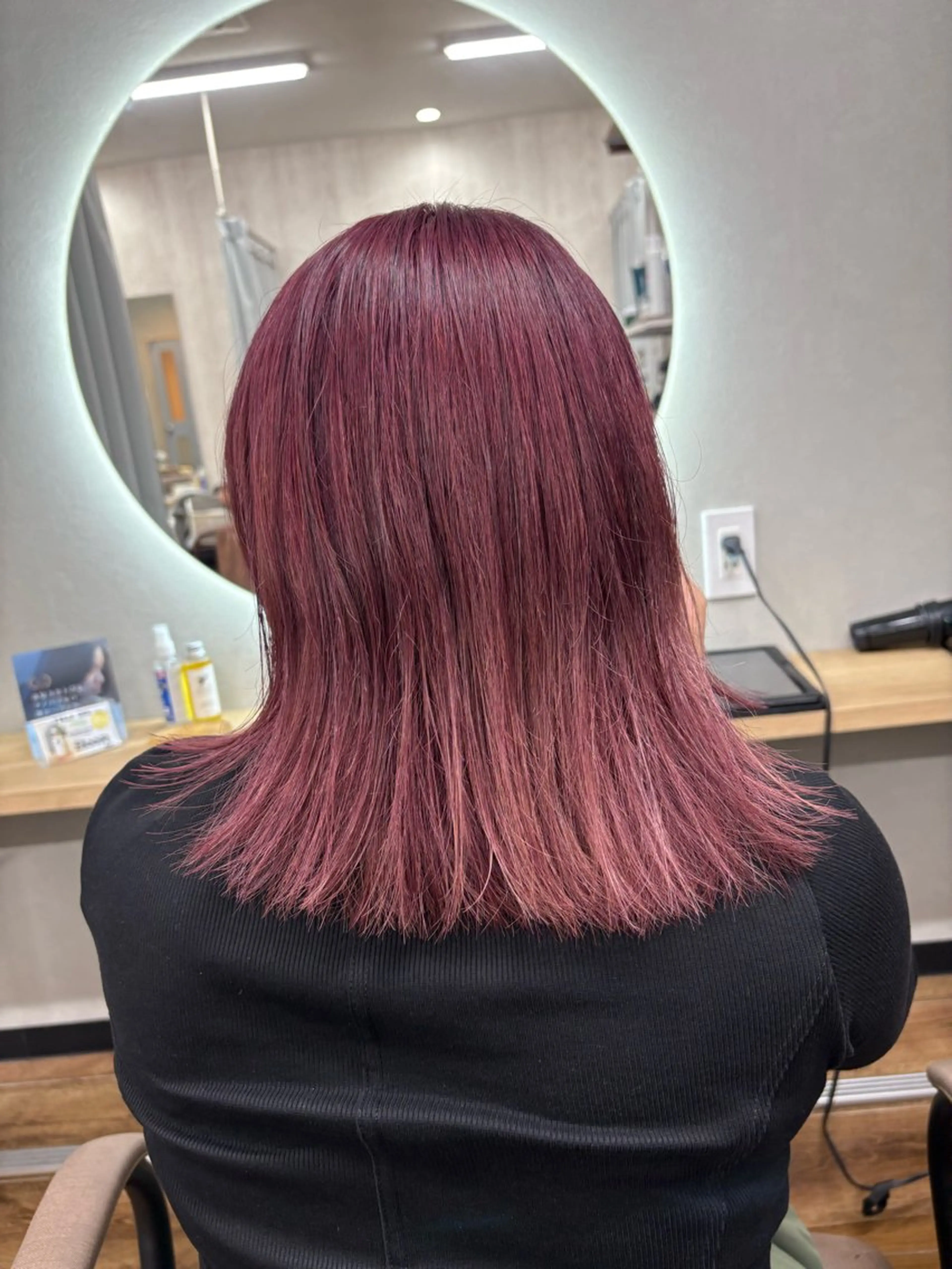 セミロング カラー ピンクカラー カット ヘアカラー TELA HAIR 稲毛店　千尋のヘアスタイル