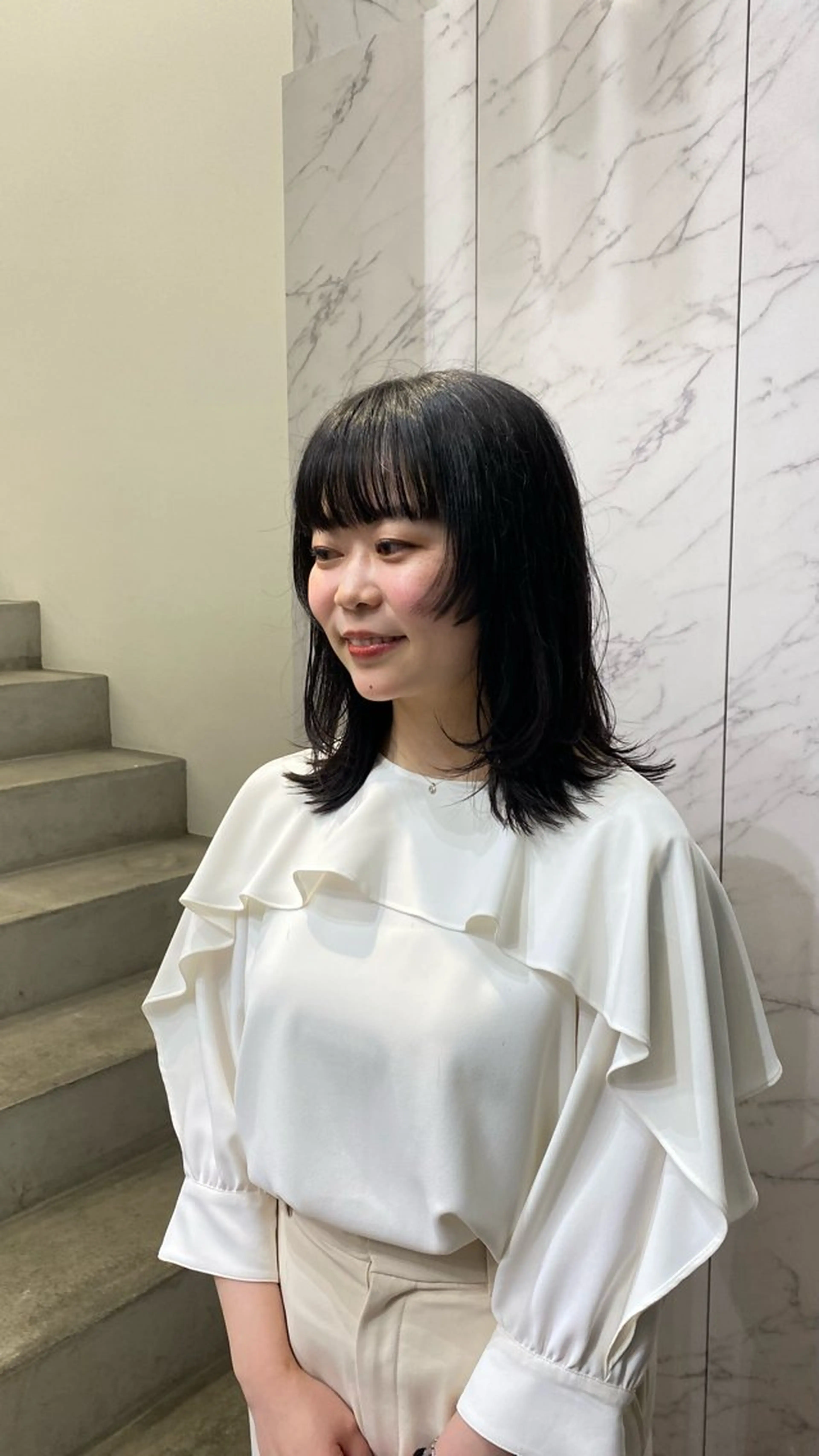 ミディアム カット マツザキ マナトのヘアスタイル