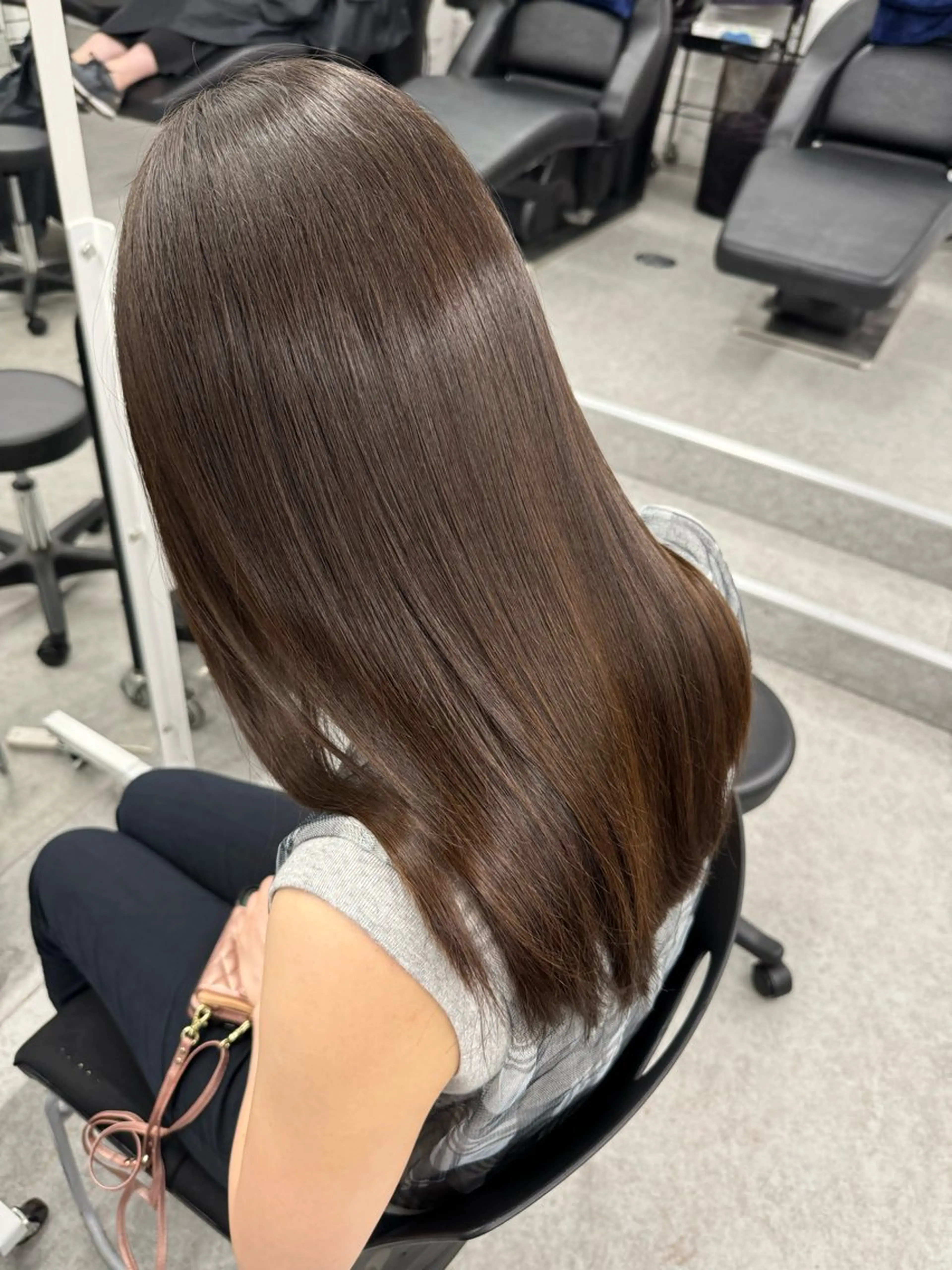 ロング 縮毛矯正 メンズカットの達人 暖色カラー ダイチのヘアスタイル
