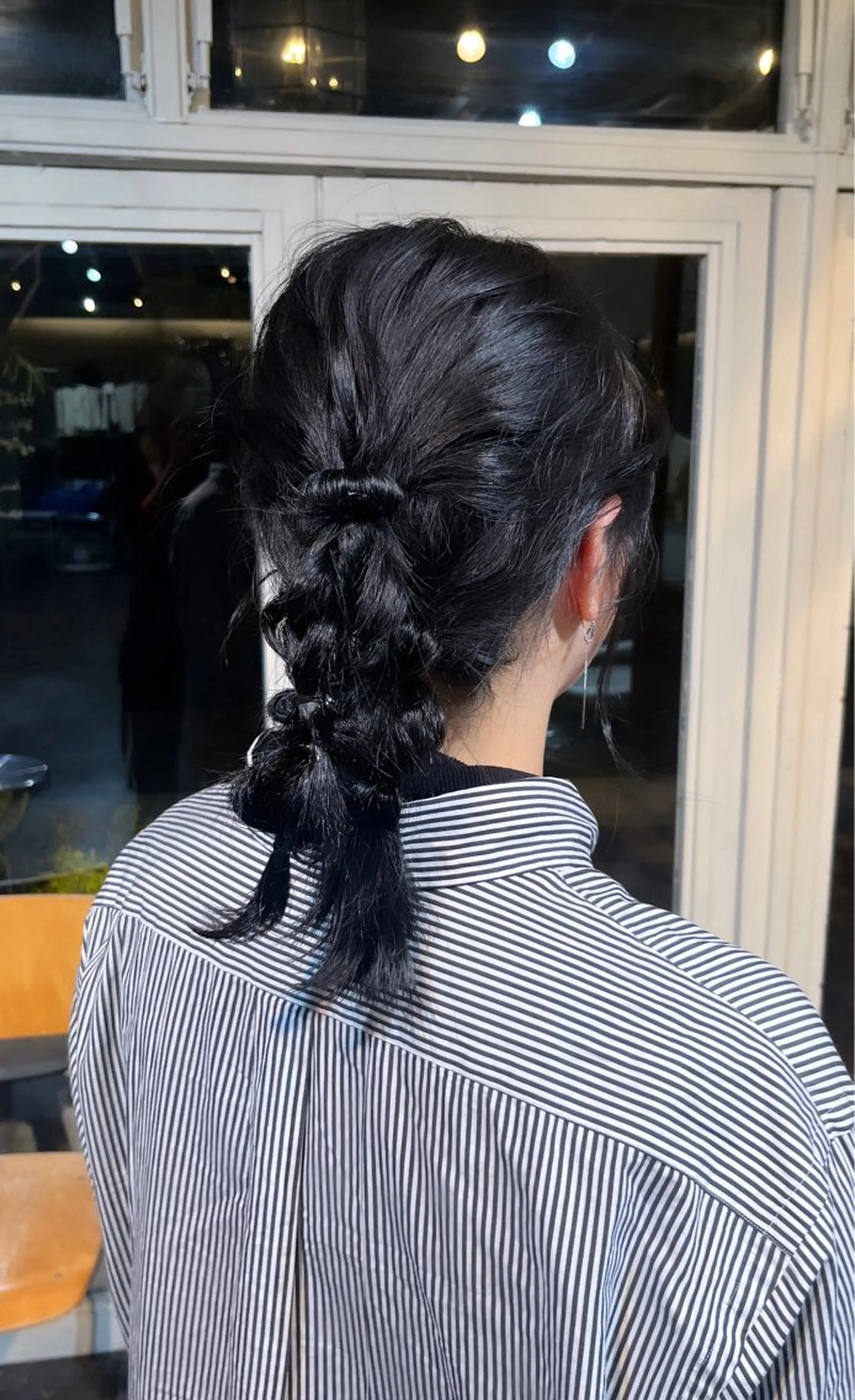 ミディアム カラー ヘアアレンジ 黒髪 ブルーカラー ブルーブラック chikashitsu所属・Junmi/ﾁｶｼﾂ /堀江のヘアスタイル