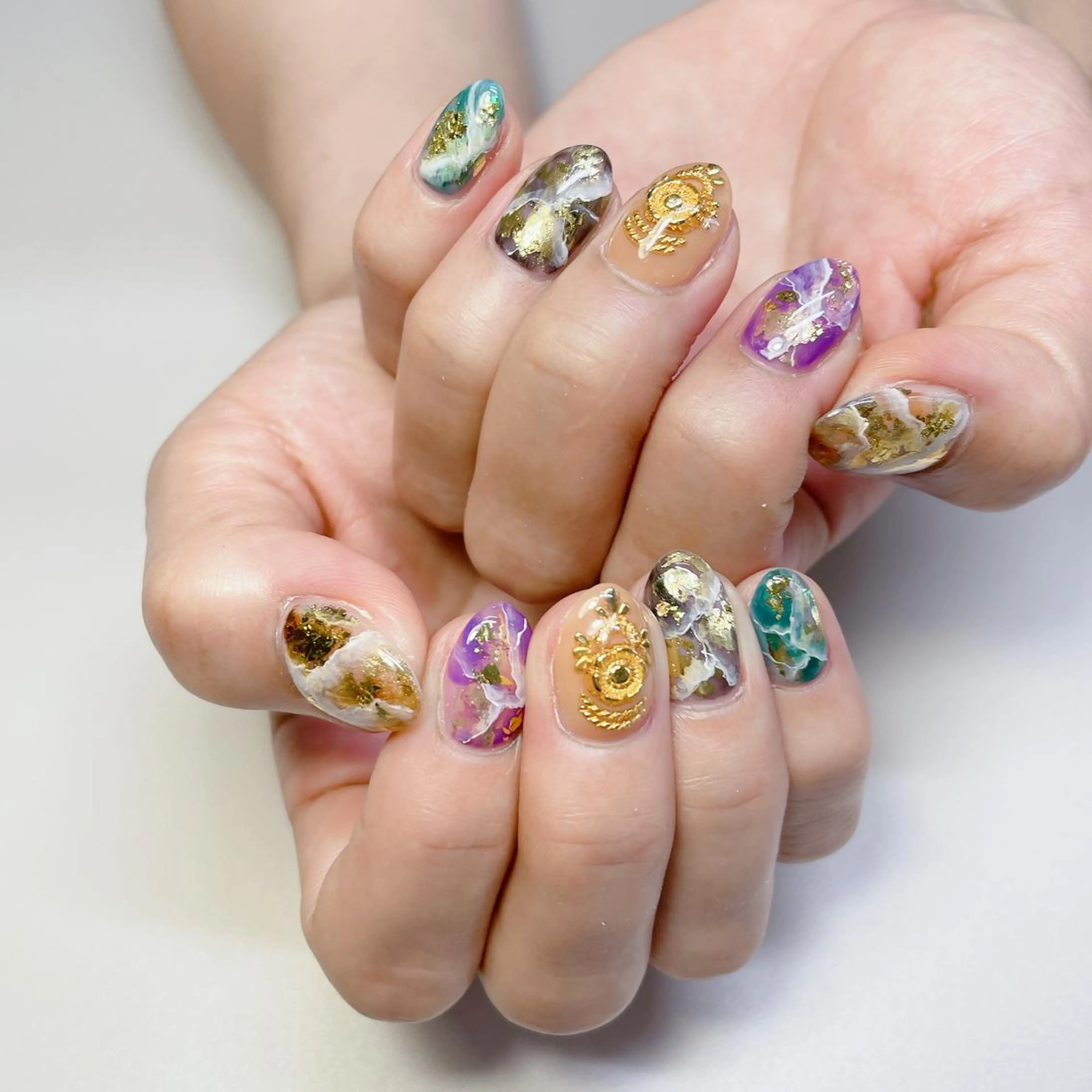 ネイル アートネイル 大理石ネイル(マーブル) ハンドネイル kipinail 川﨑えりかのネイルデザイン