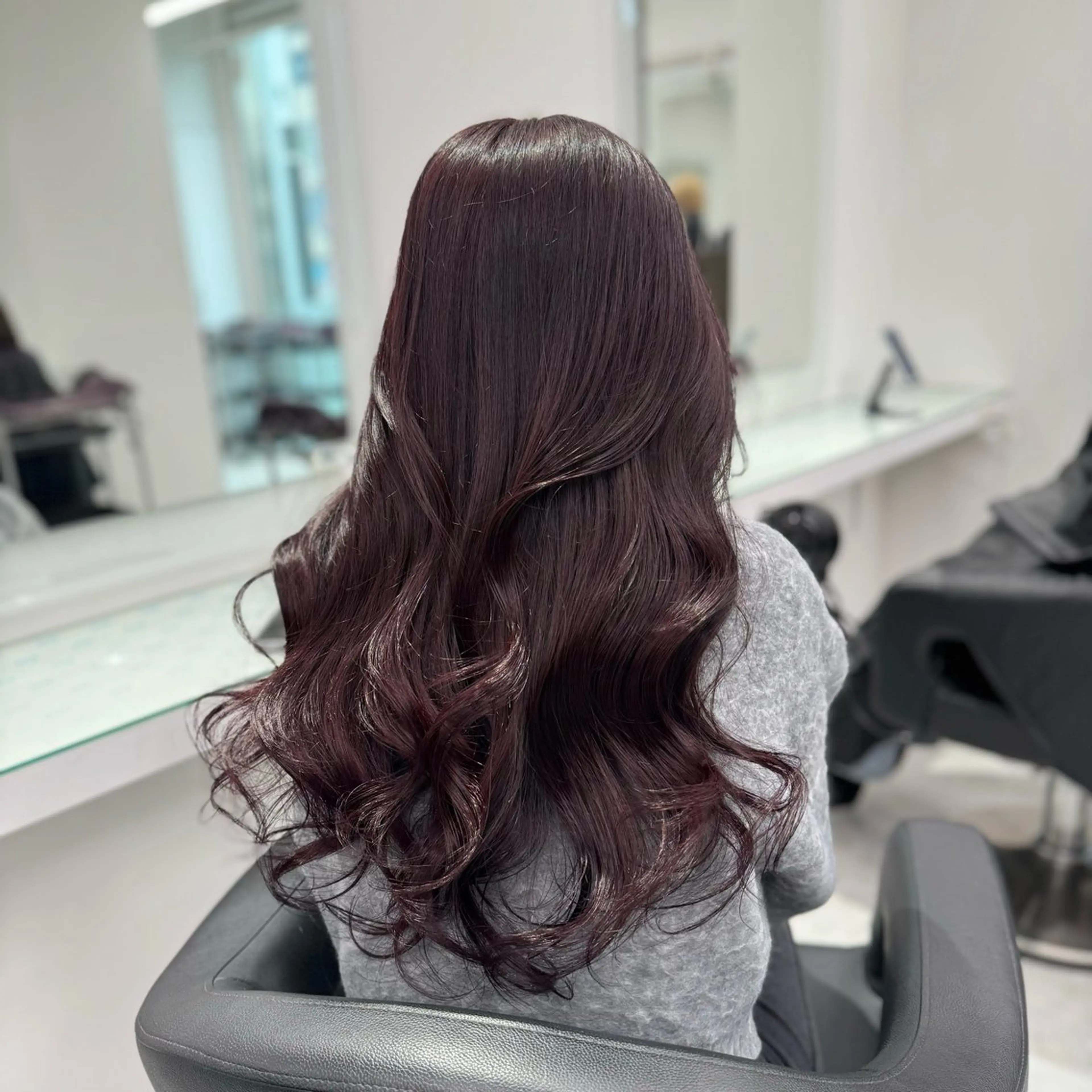 ロング カラー カット ヘアカラー トリートメント 韓国っぽ♡寒色/暗髪 🫧MOEKA🦋のヘアスタイル