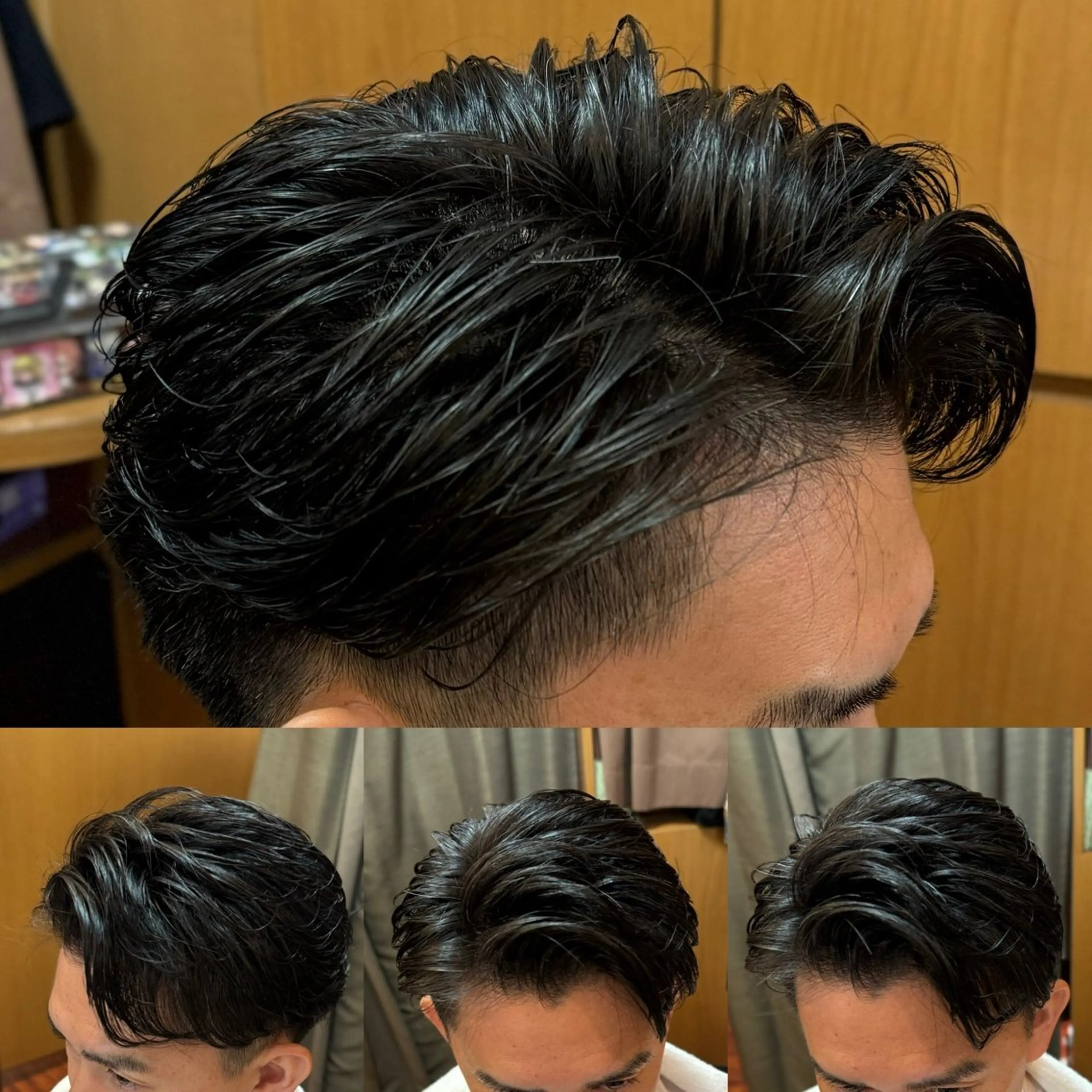 ミディアム パーマ メンズ 阿賀 佑季のヘアスタイル