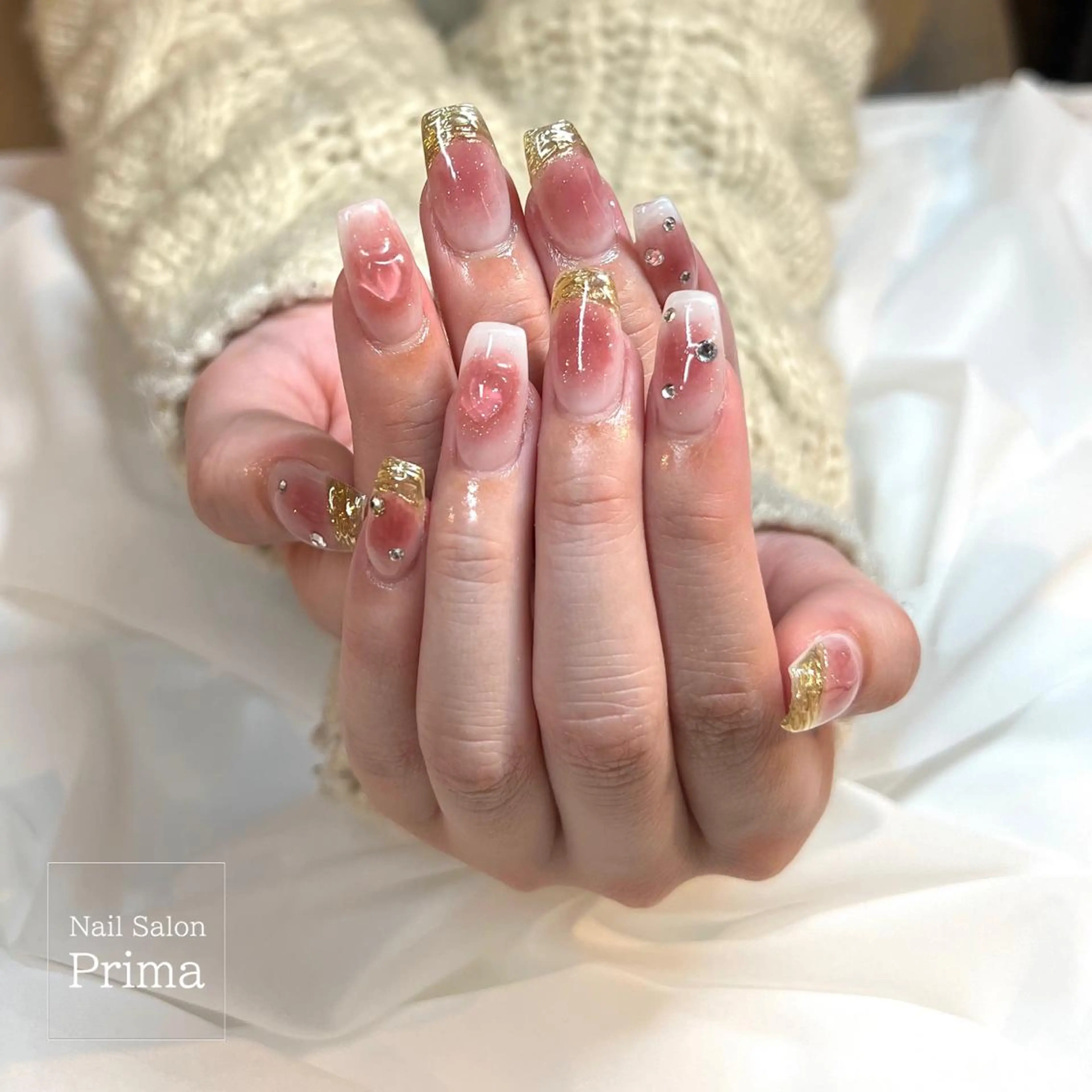 セミロング ネイル 長さ出し SalonPrima Nail & Eyeのネイルデザイン