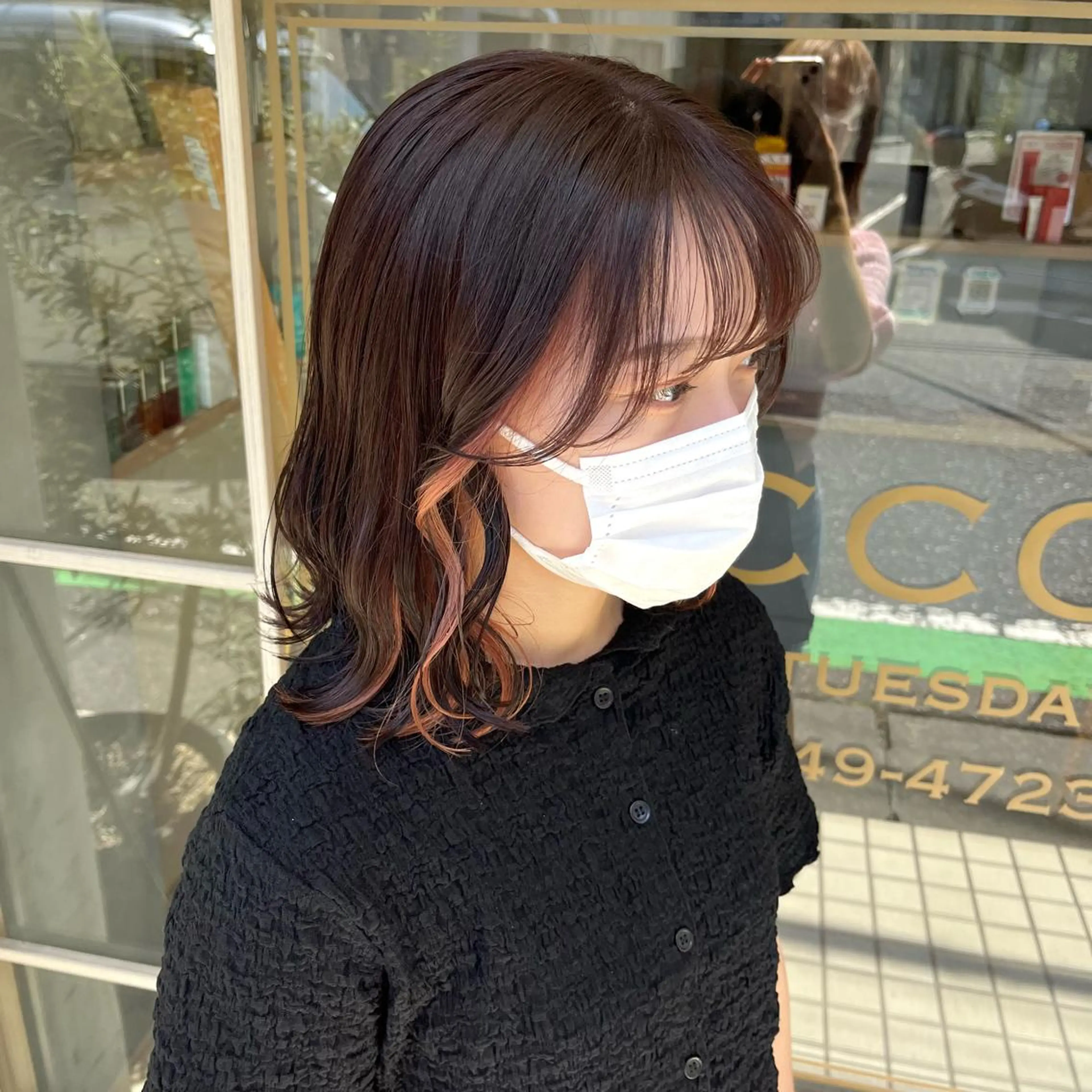 ミディアム カラー ブラウンカラー ピンクカラー ピンクブラウン ヘアカラー mai ROCCOのヘアスタイル