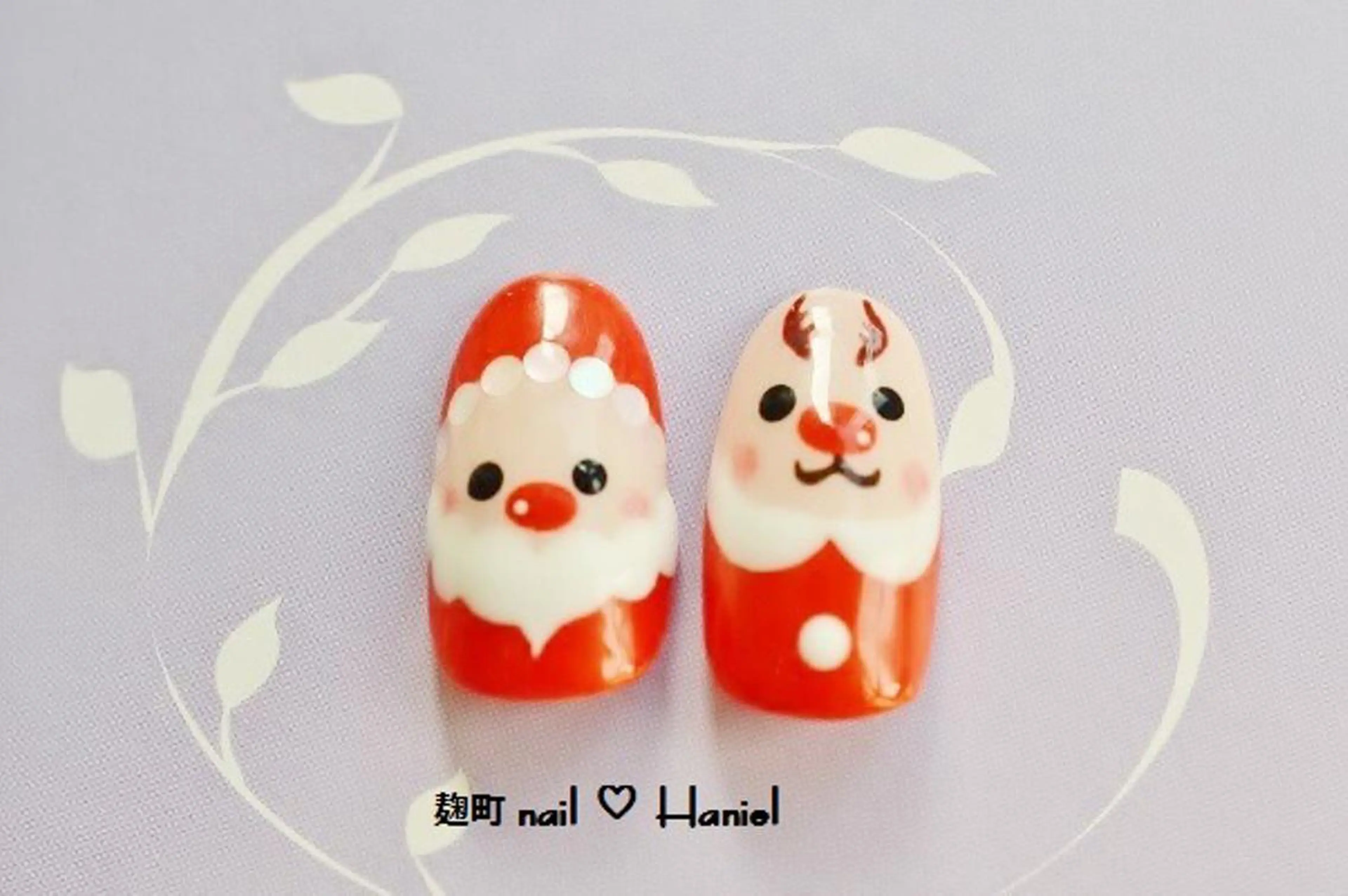 ネイル アートネイル ジェルネイル パラジェル 冬ネイル クリスマス nail Haniel所属・半蔵門サロンハニエル 魅神 ちよのネイルデザイン