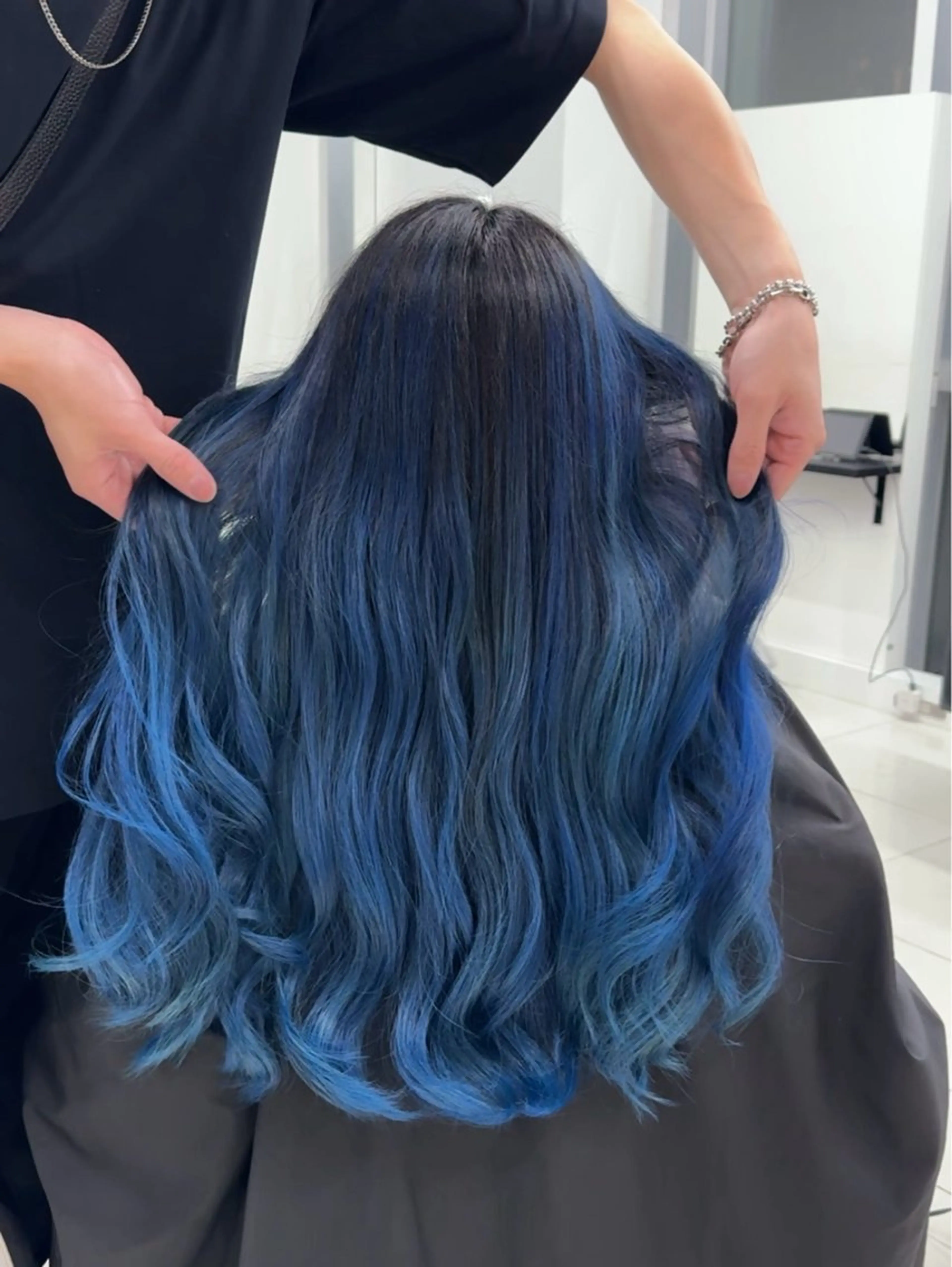 ロング カラー バレイヤージュ ブリーチ ケアブリーチ ダブルカラー グラデーションカラー Rikuto/原宿 /バレイヤージュのヘアスタイル