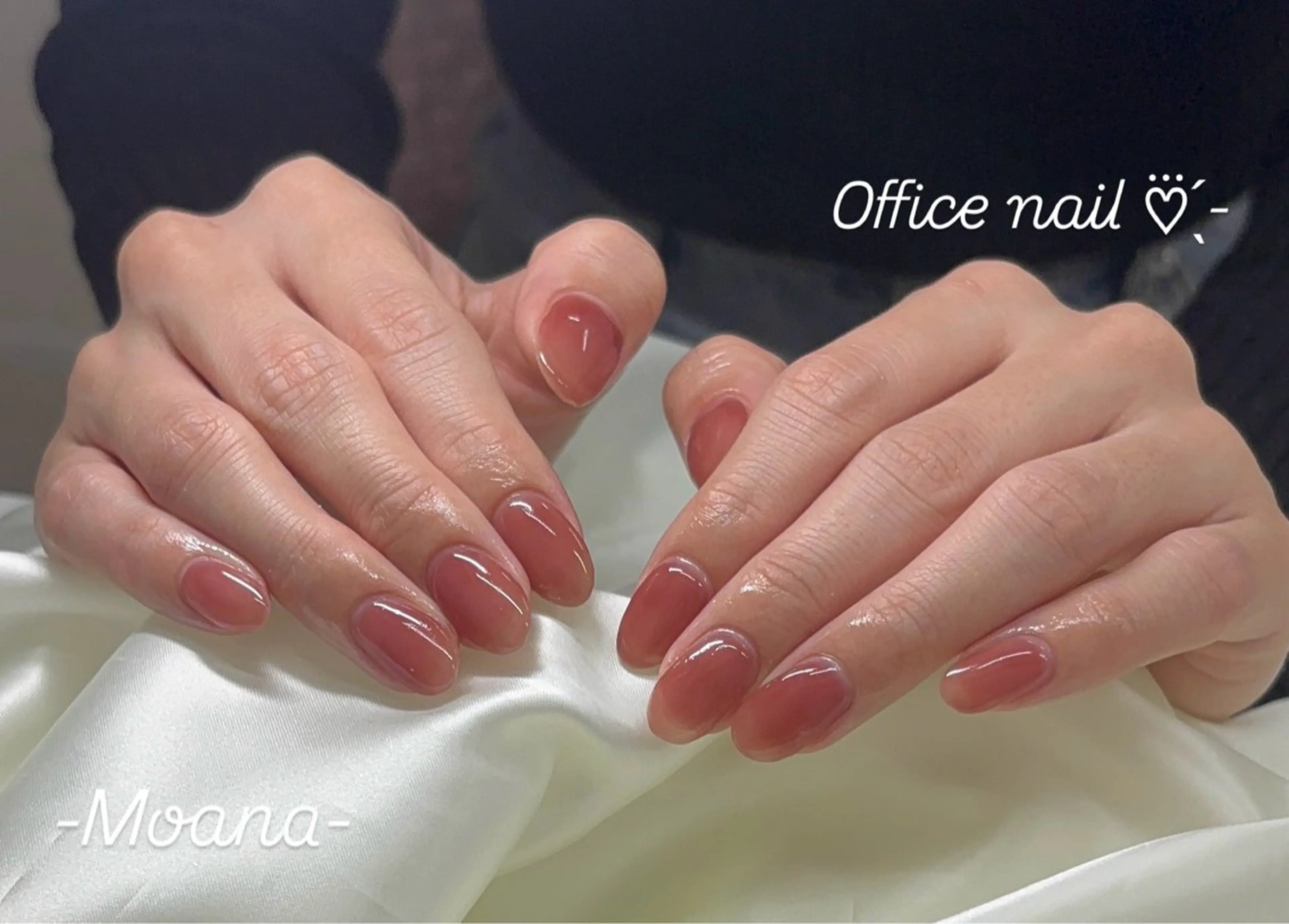 ネイル オフィスネイル ワンカラーネイル ピンク ハンドネイル Moana nail Hiyoriのネイルデザイン