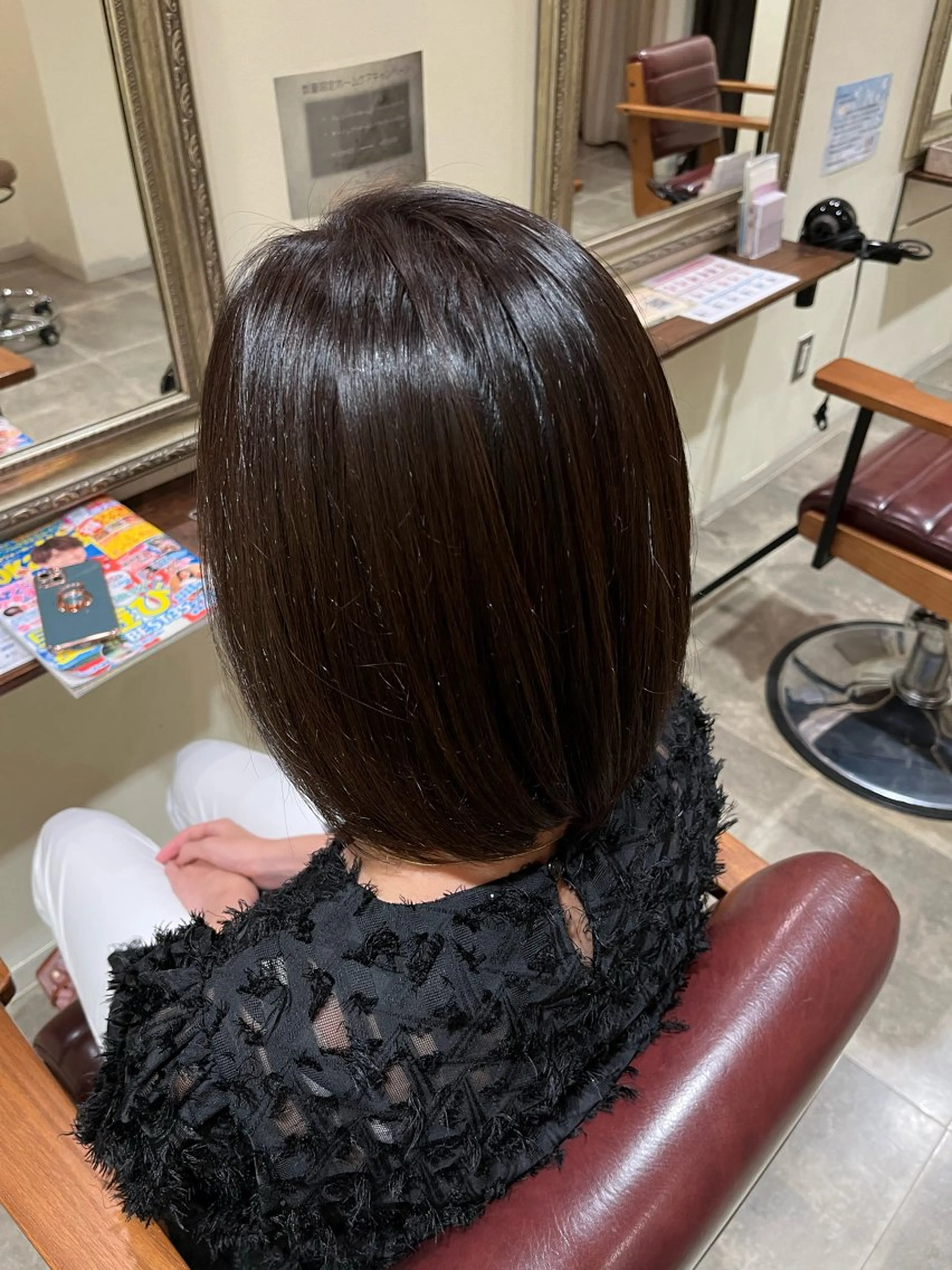 ミディアム カラー ヘアアレンジ ブラウンカラー 透明感カラー 西川 舞彩のヘアスタイル