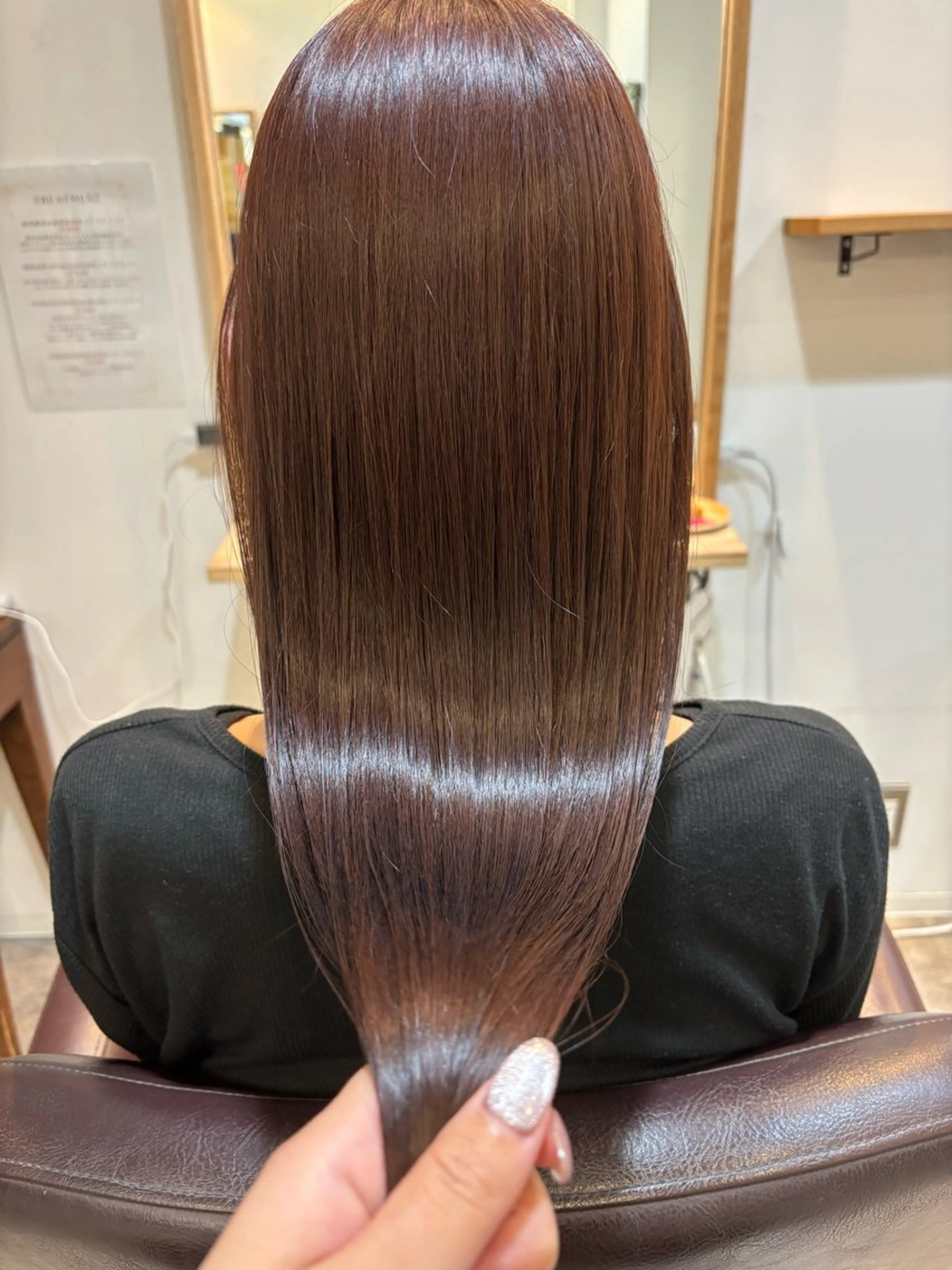 ロング ボブ 顔周りカット 髪質改善 レイヤーカット ロング カット ヘアカラー トリートメント RISE SWELL momoneのヘアスタイル