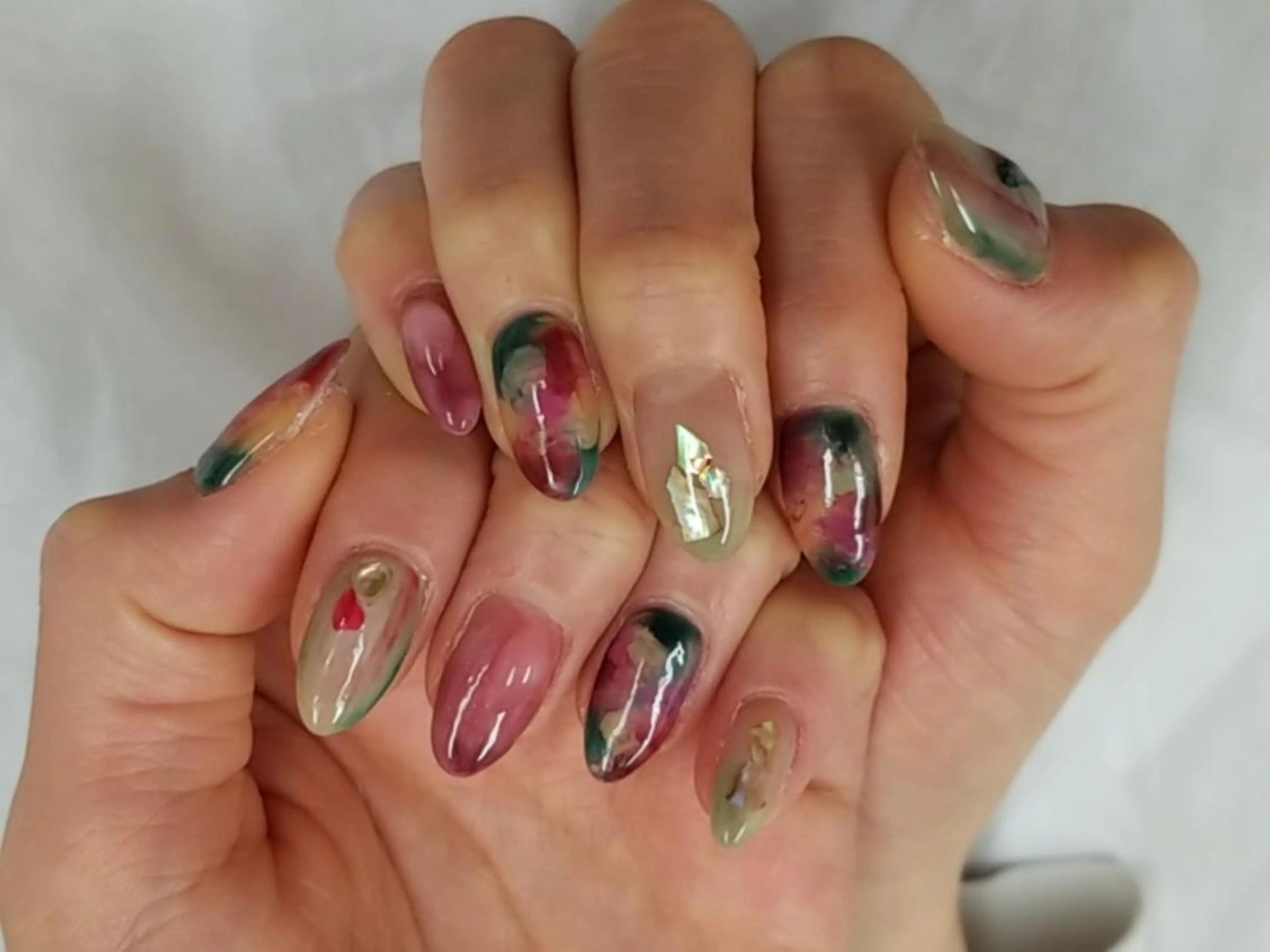 ネイル アートネイル ジェルネイル 持ち込み ニュアンスネイル パラジェル 河野ちえ (雑誌掲載サロン)のネイルデザイン