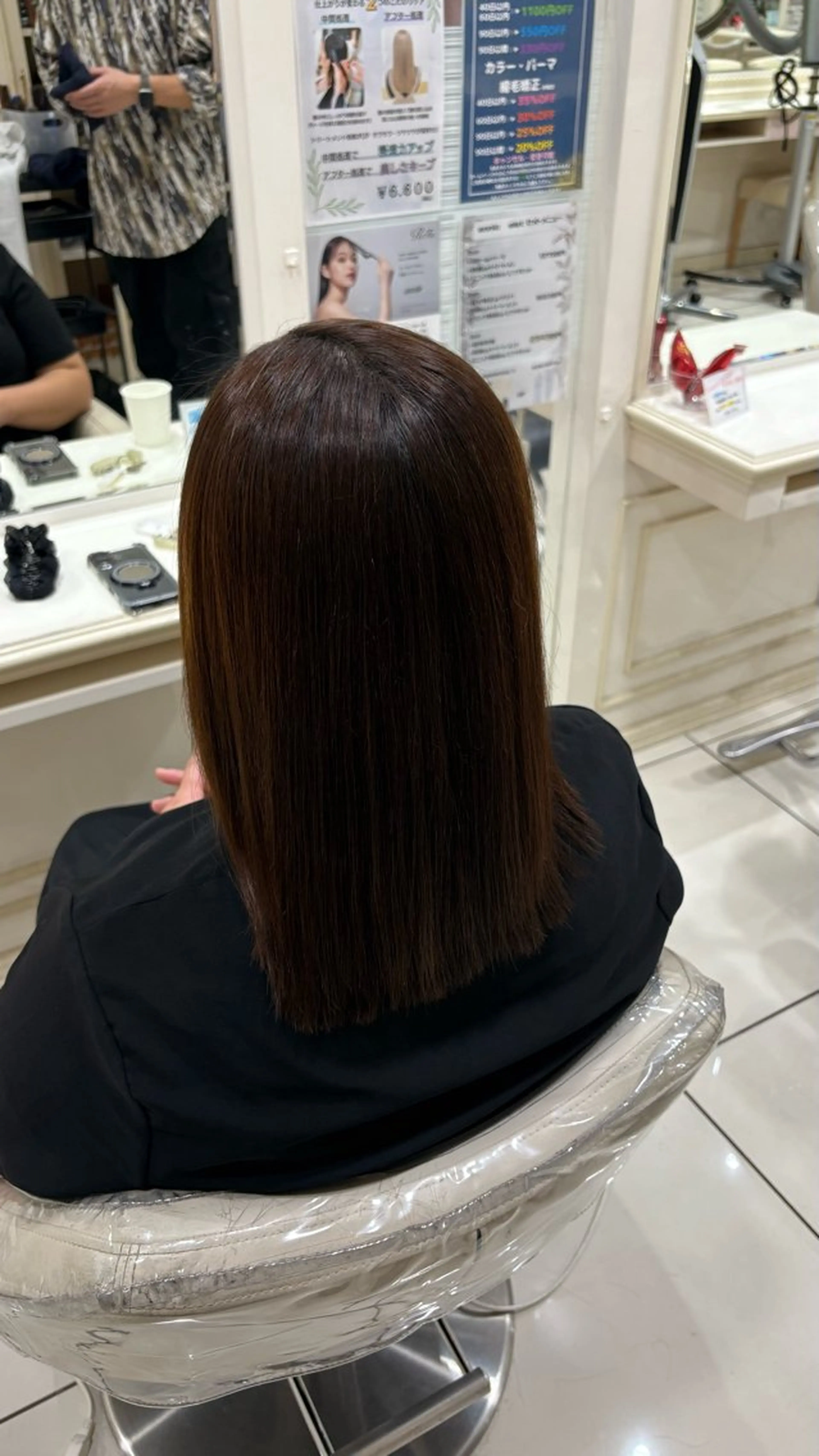 セミロング パーマ 縮毛矯正 ash 志木南口店 りなのヘアスタイル