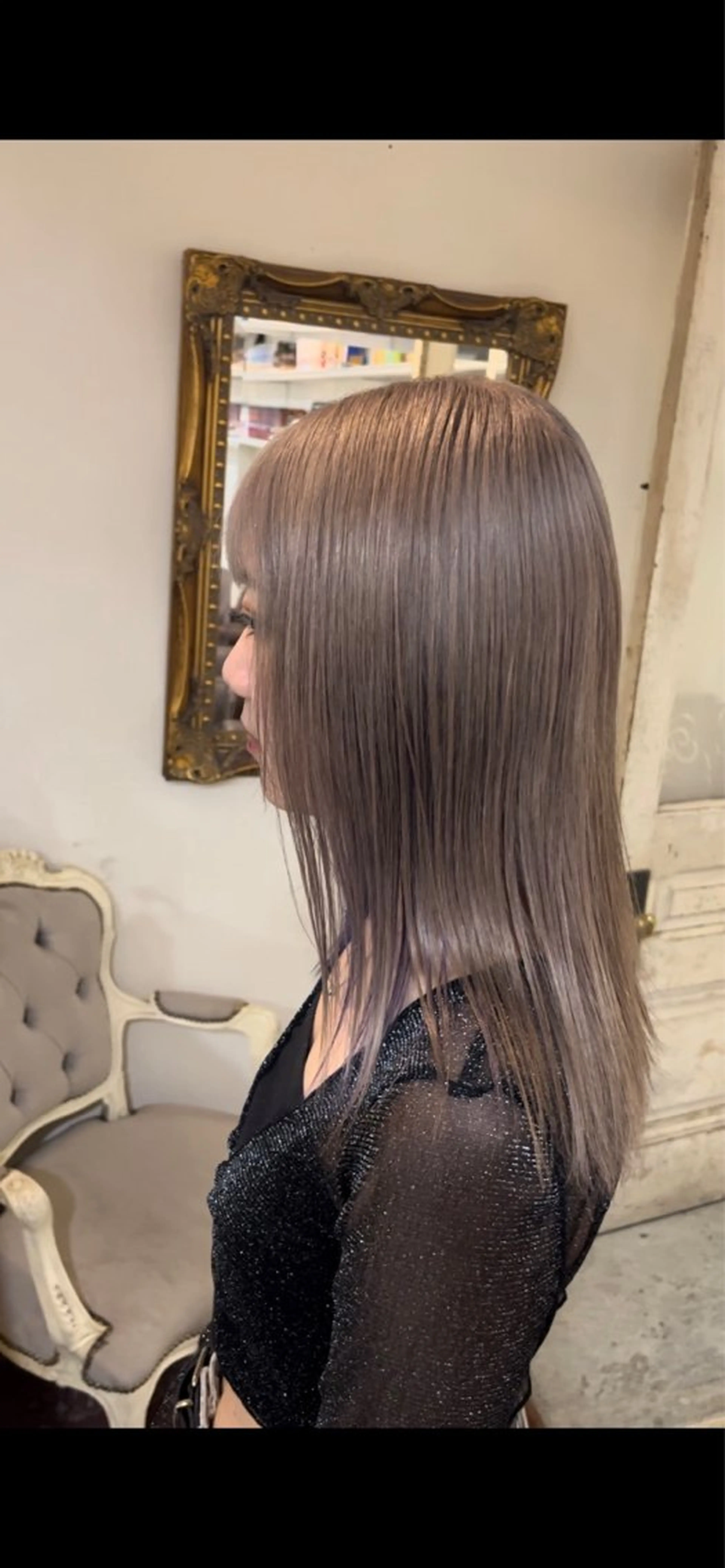 セミロング カラー ヘアアレンジ ヘアカラー 高島 凜のヘアスタイル