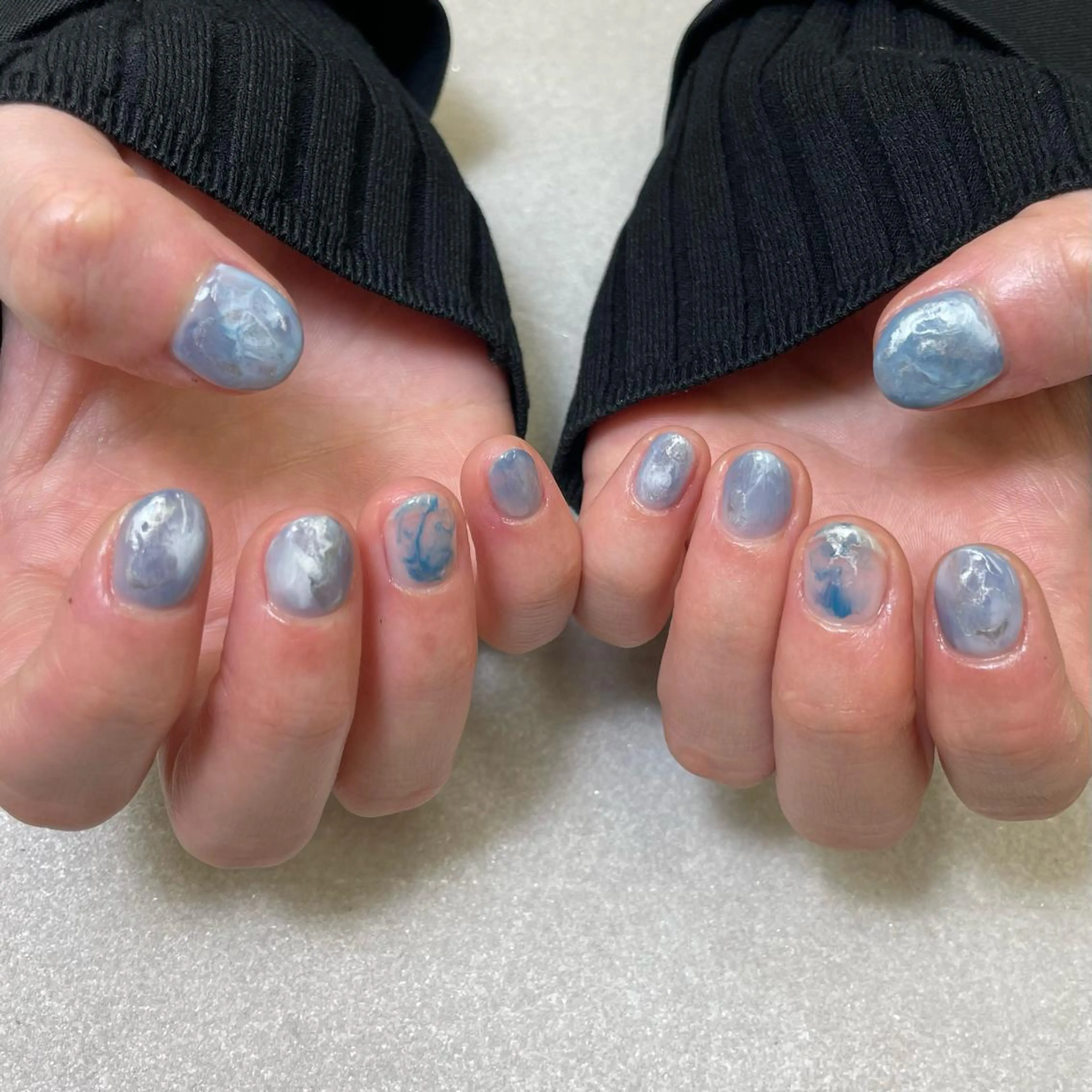 ネイル 長さ出し ラメ(グリッター) スカルプネイル ハンドネイル A85G ayakoのネイルデザイン