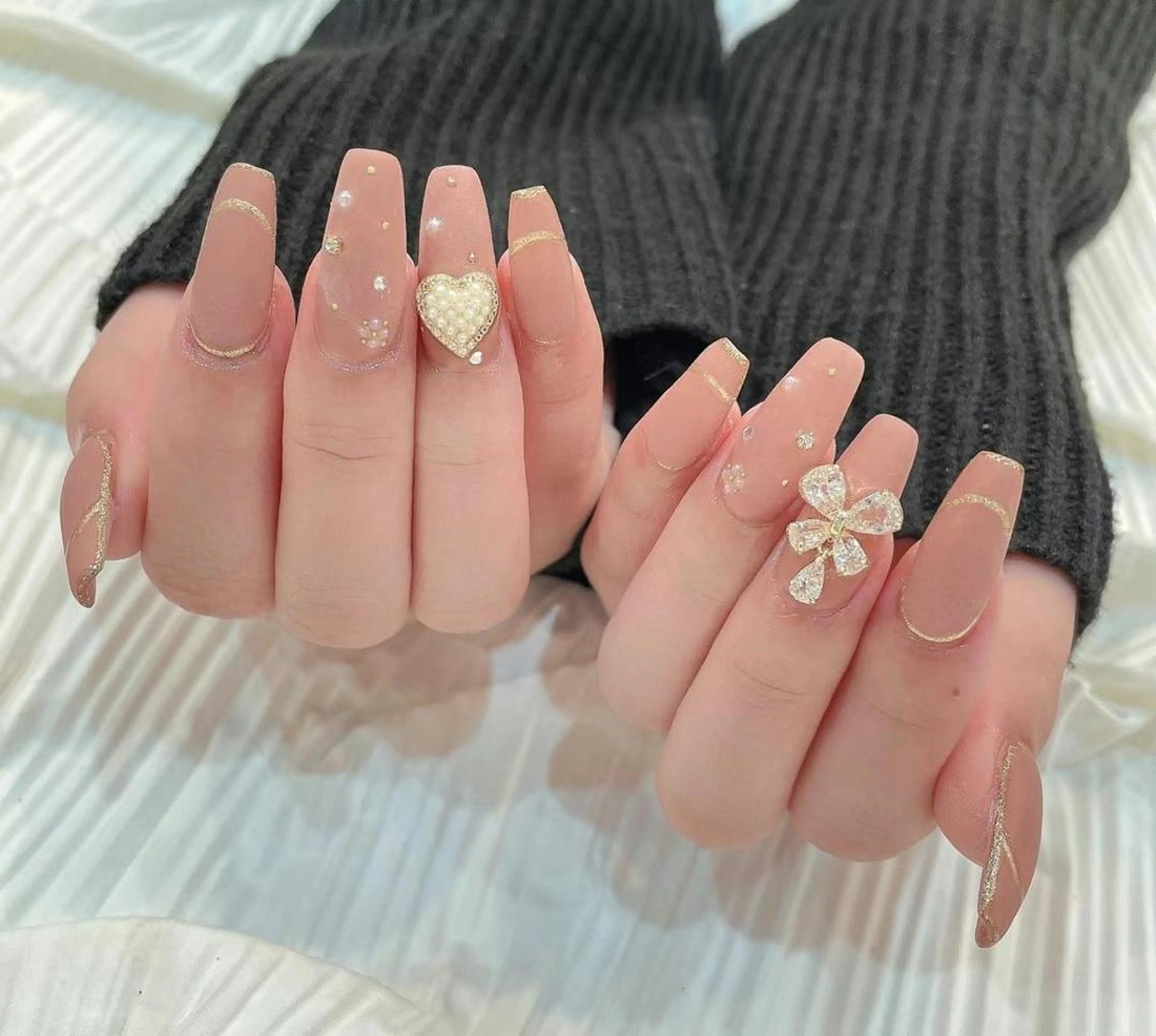 ネイル フレンチネイル ゴールド マットネイル ピンク Babarla nailのネイルデザイン