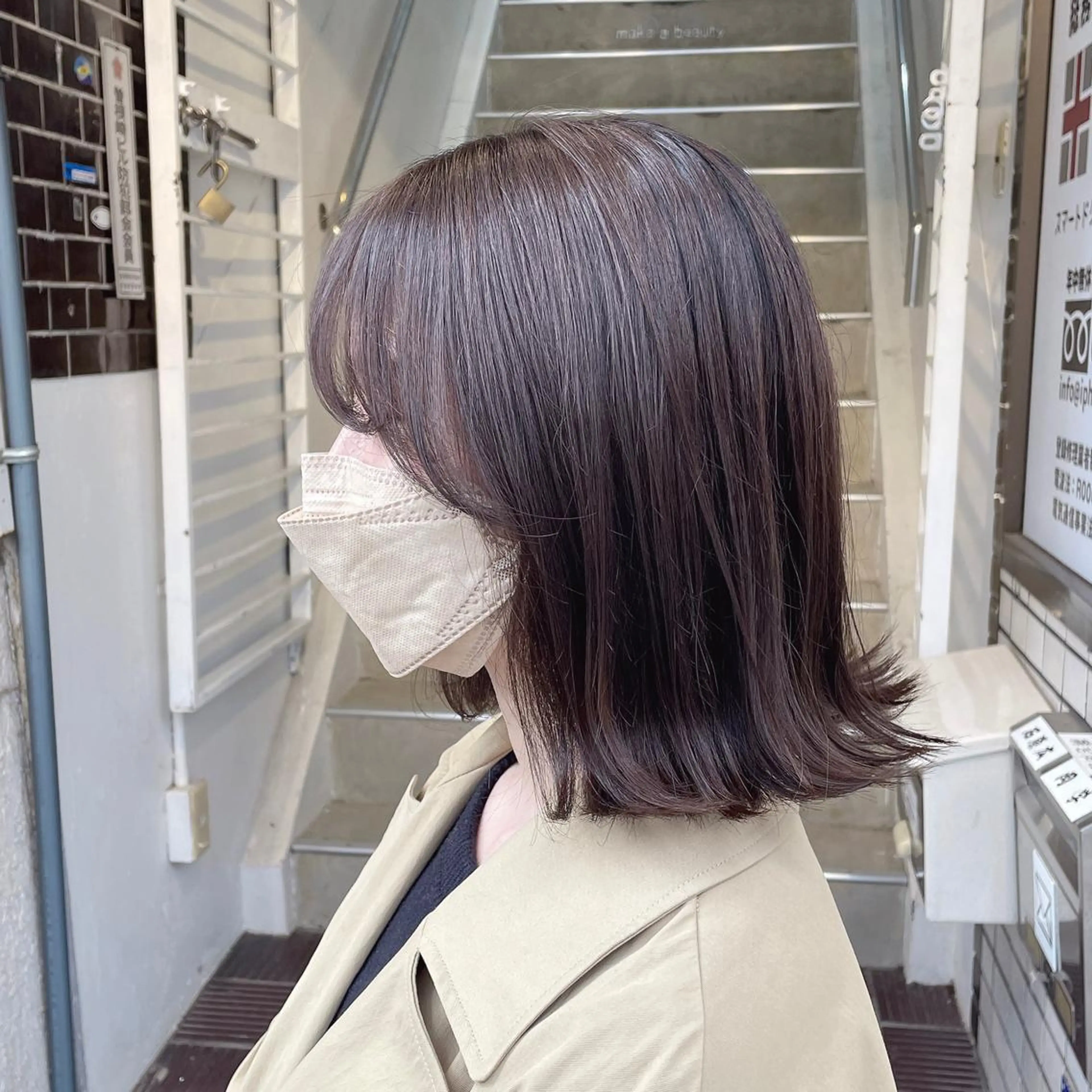 ミディアム カラー 梅田美容室 山崎海波のヘアスタイル