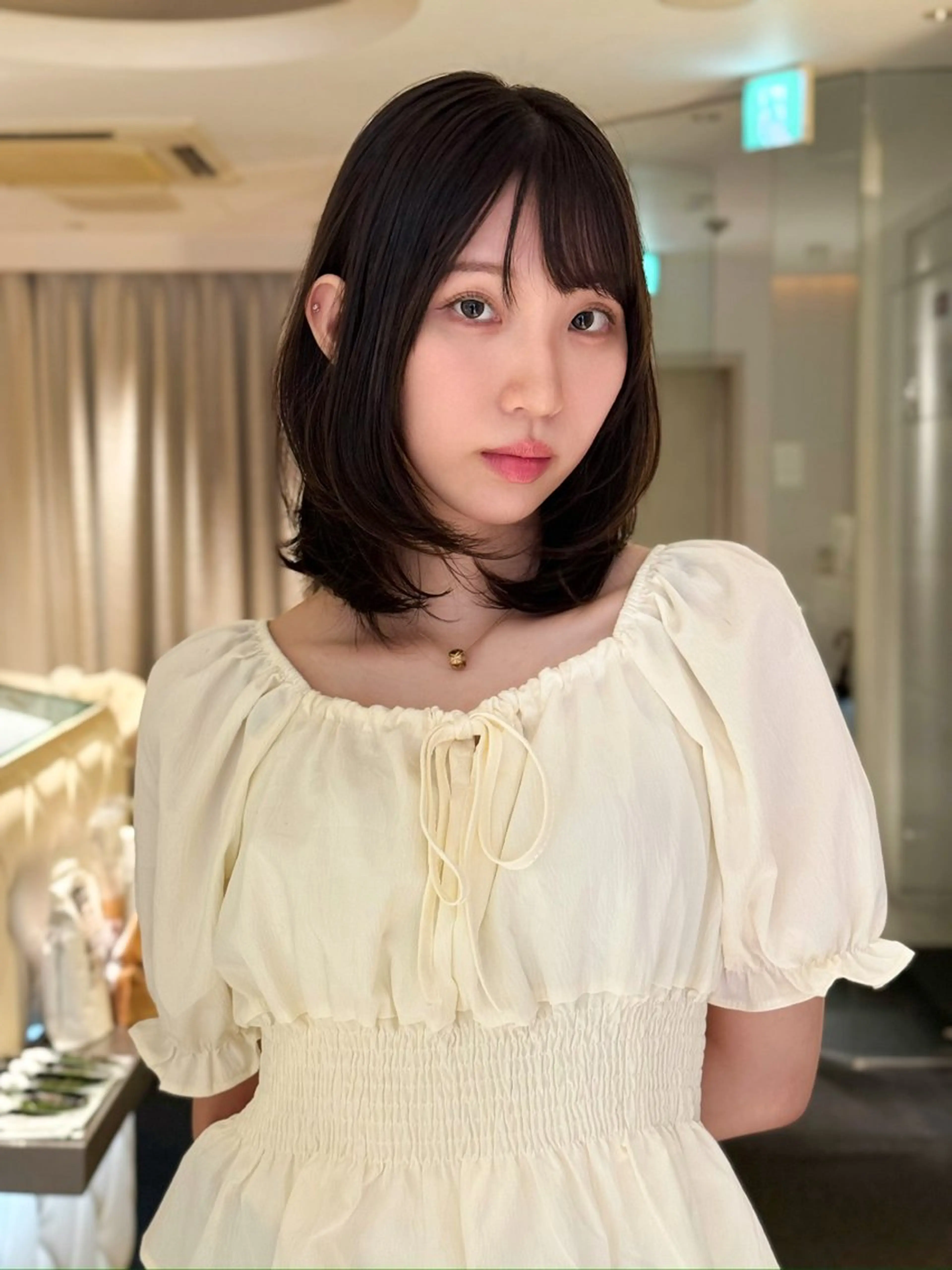 ミディアム ミディアムレイヤー レイヤーカット モデル募集/山田蓮/ レイヤーボブのヘアスタイル