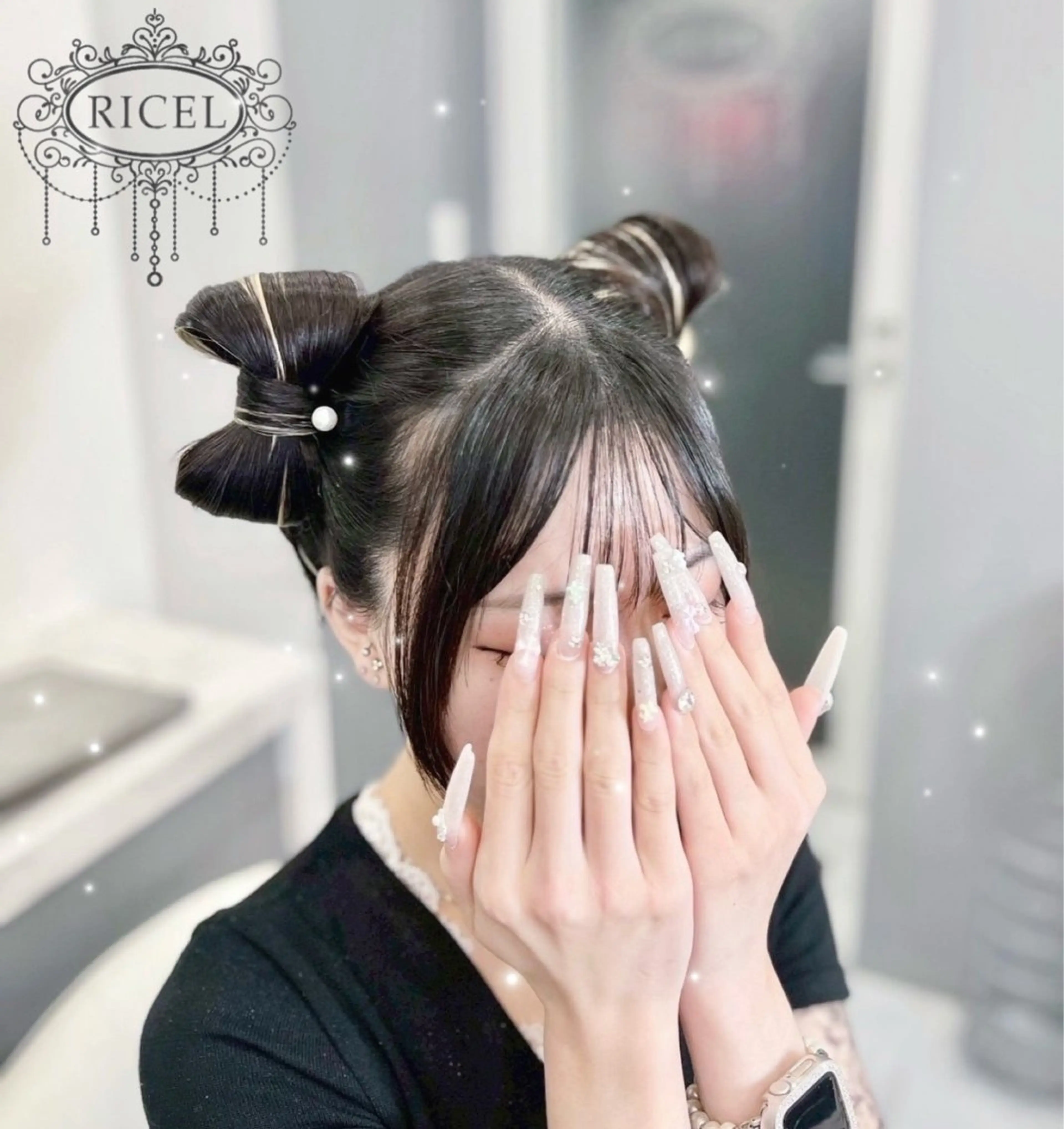 セミロング ヘアアレンジ ヘアセット RICEL 原宿店のヘアスタイル