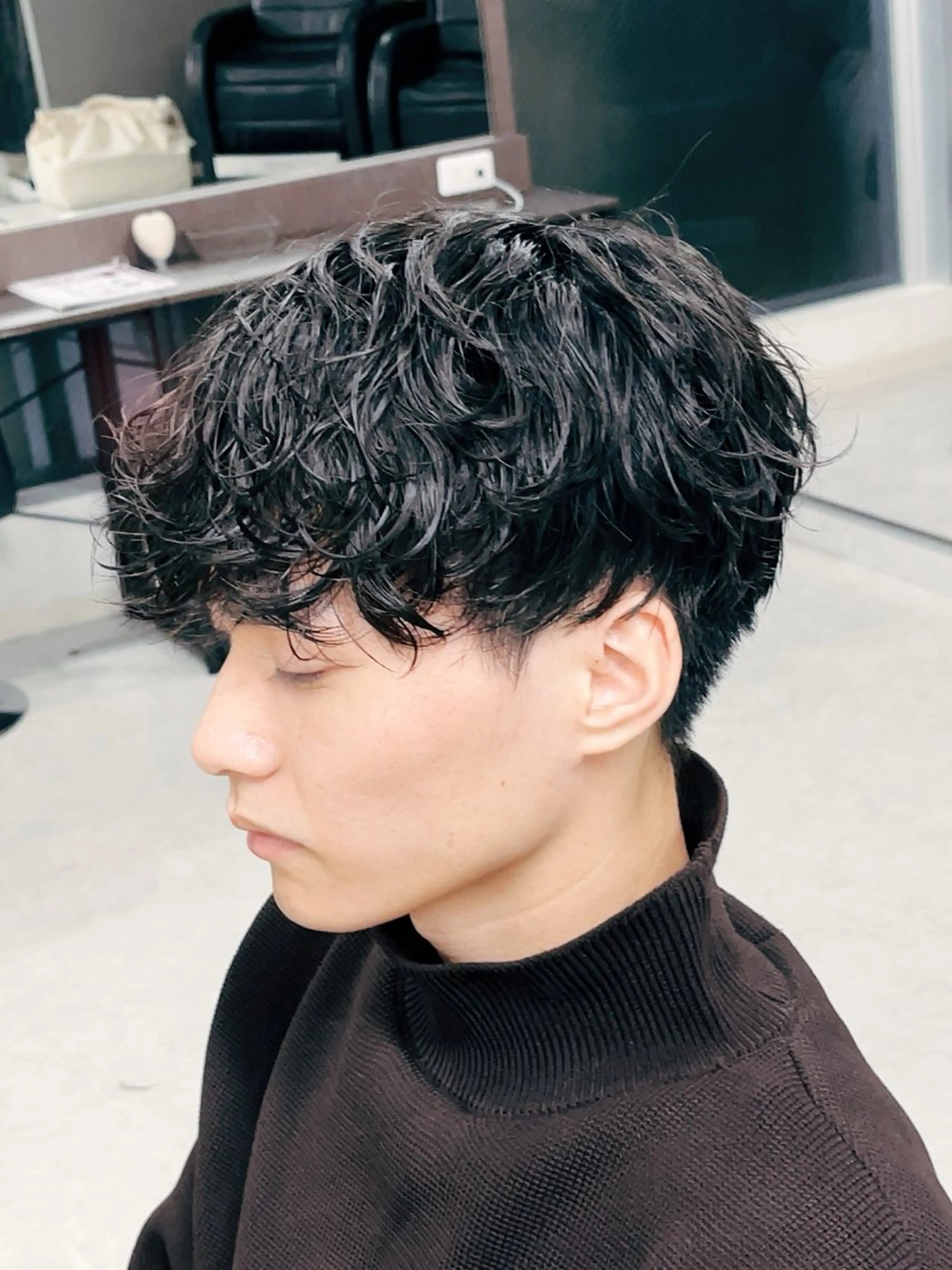 ショート パーマ メンズ メンズパーマ カット ヘアカラー パーマ トリートメント ヘッドスパ メンズカット メンズパーマヤマザキのヘアスタイル