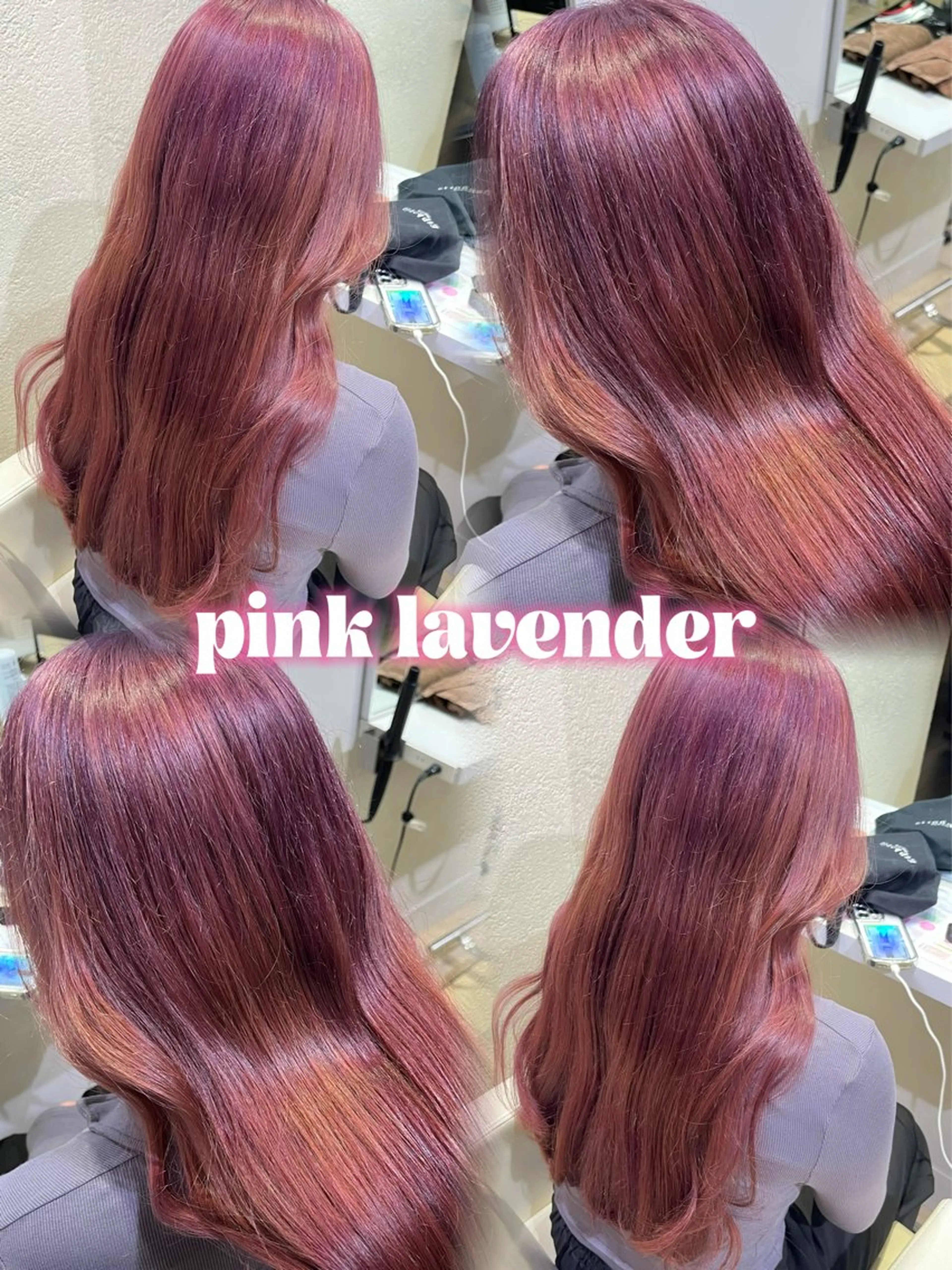 カラー ブリーチ ラベンダーカラー ピンクカラー ピンクラベンダー ハイトーン×推し カラー💫Miyuのヘアスタイル