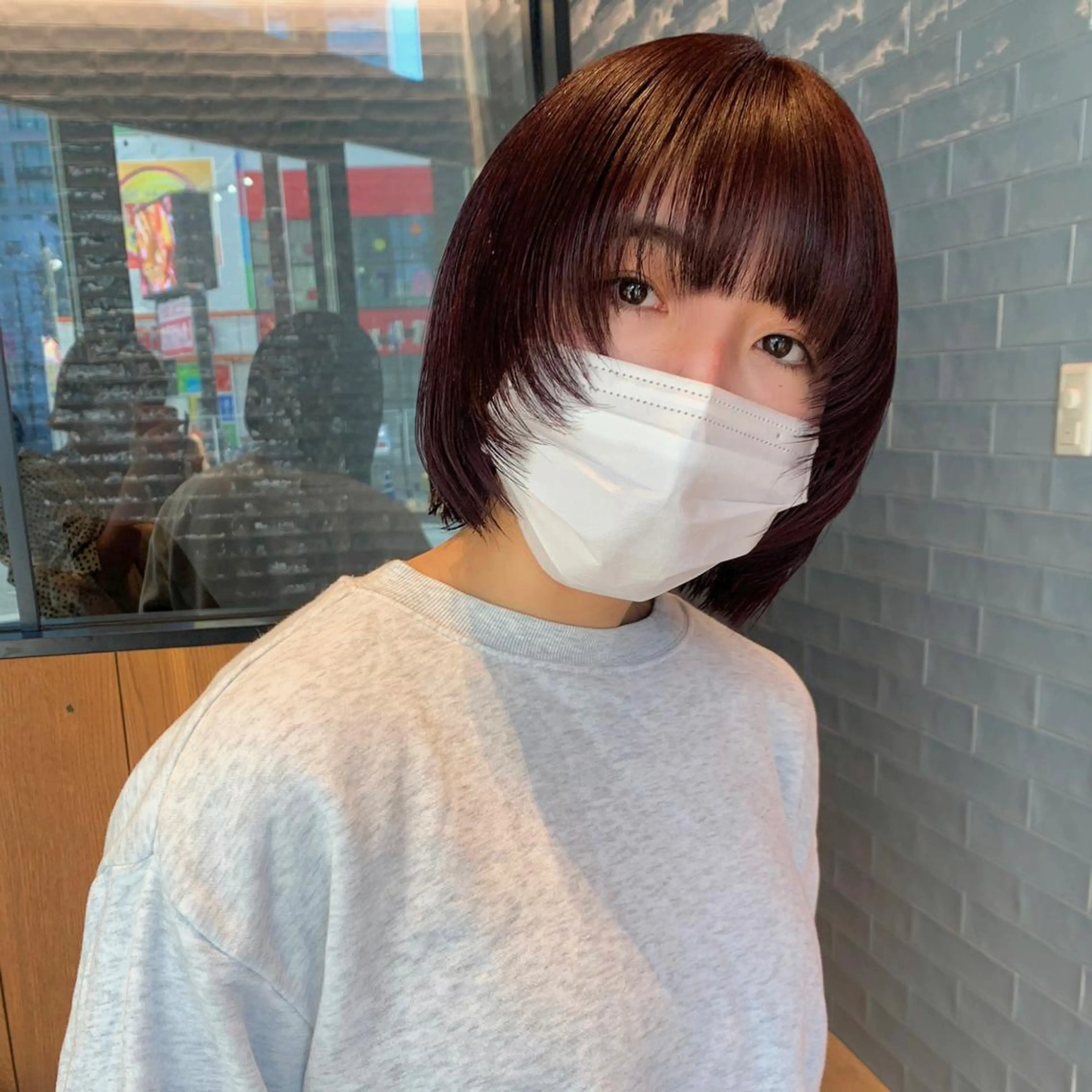 ミディアム ボブ ウルフカット ウルフボブ カット ヘアカラー トリートメント 🤍aimi🤍 ウルフ/韓国ヘアのヘアスタイル