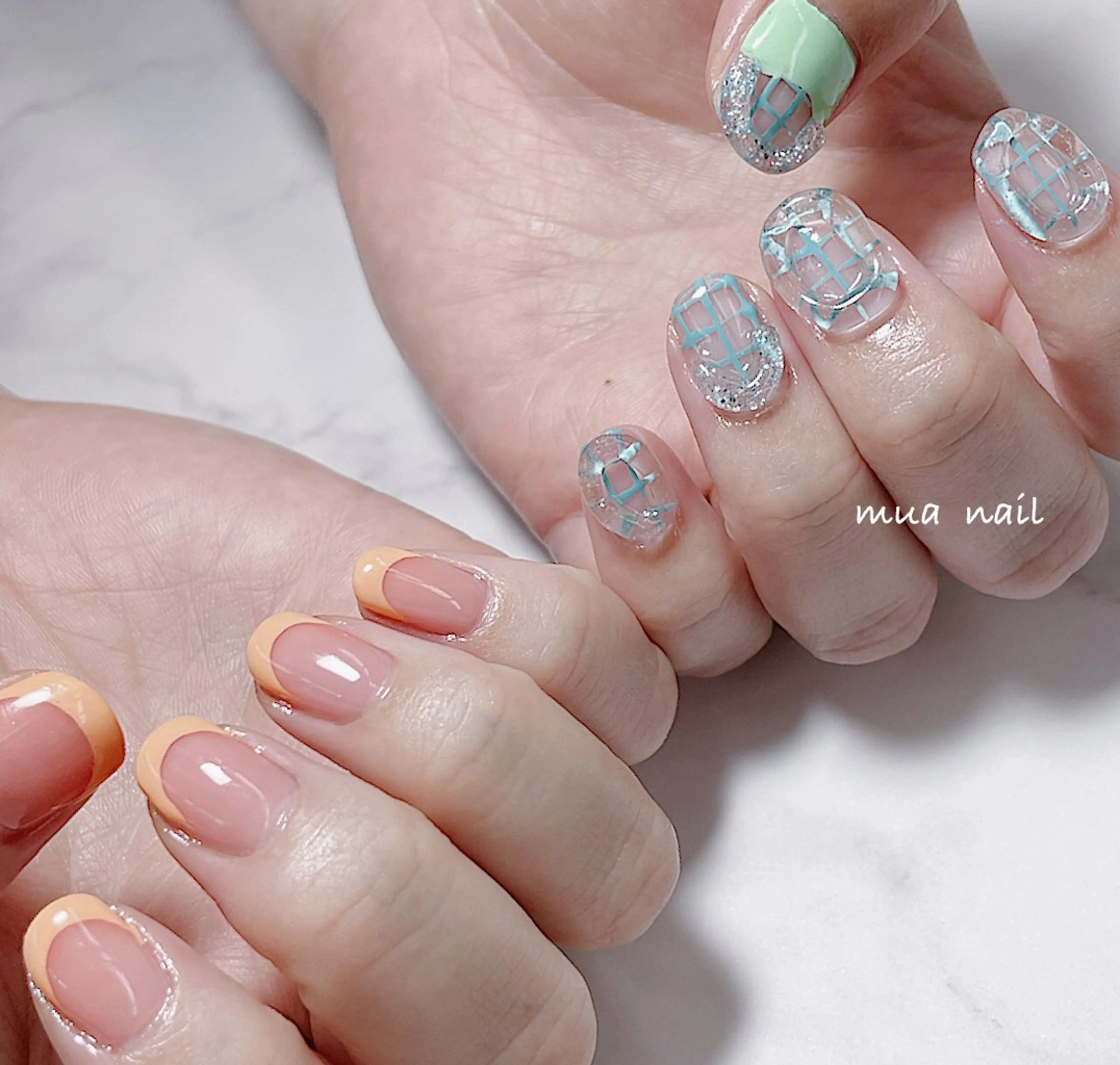 ネイル フレンチネイル 春ネイル 夏ネイル ハンドネイル mua nail mikiのネイルデザイン