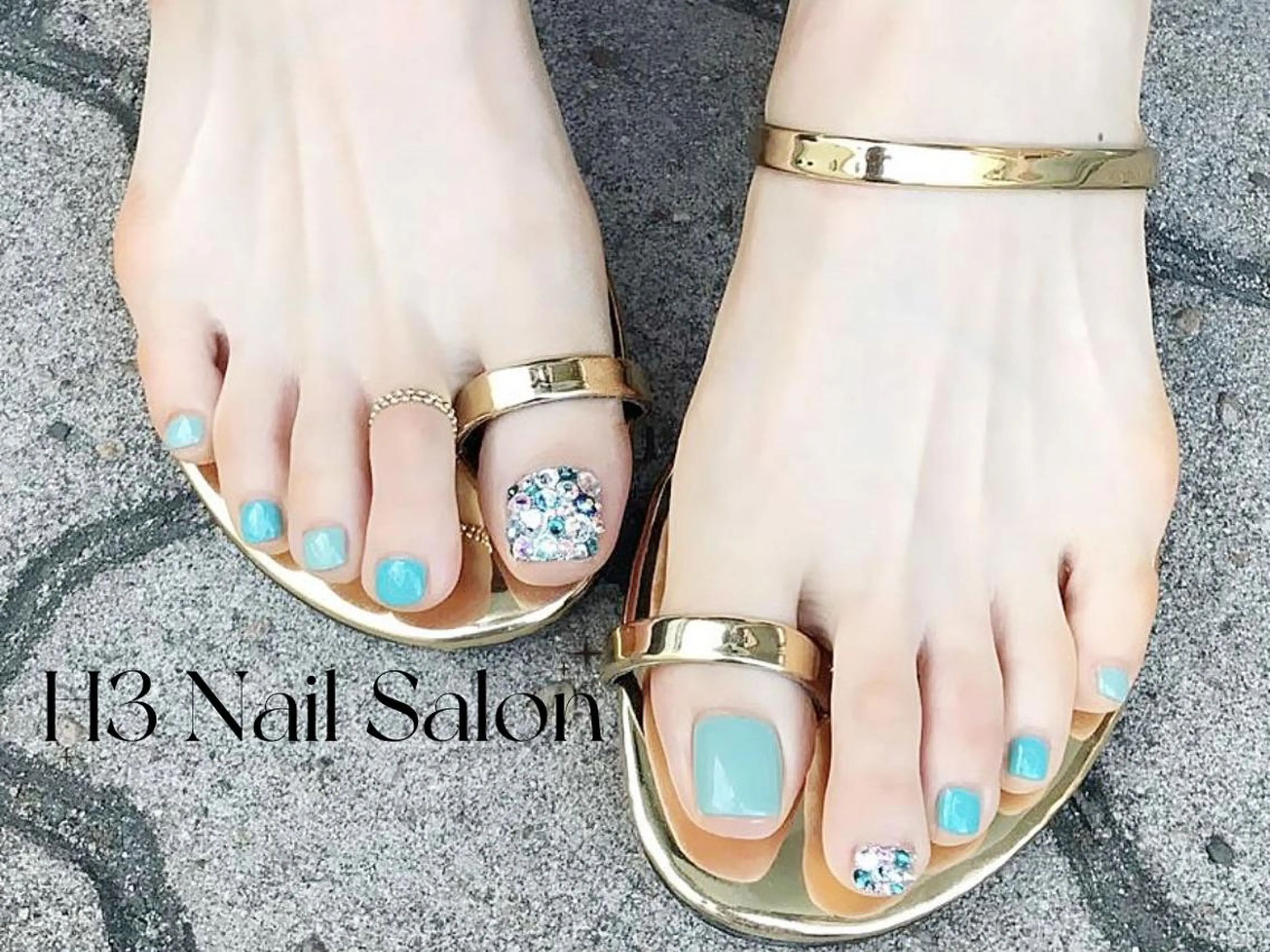 ネイル アートネイル ハート マグネットネイル フットネイル H3 ネイル サロンのネイルデザイン