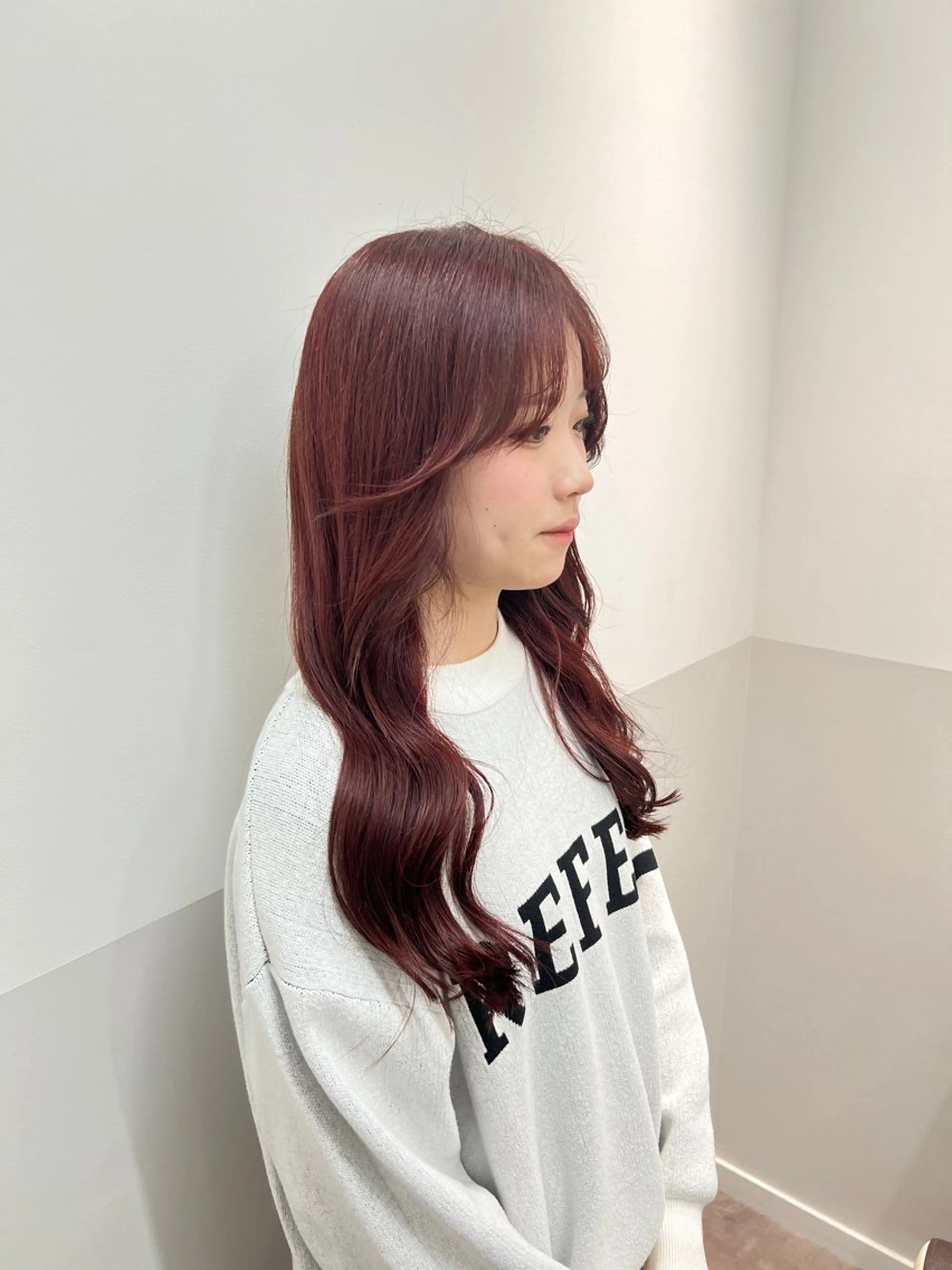 セミロング カラー ヘアアレンジ ブラウンカラー カシス ダブルカラー ヘアカラー トリートメント SALOWIN川崎所属・似合わせレイヤー♡ 美髪縮毛矯正♡ミナエのヘアスタイル