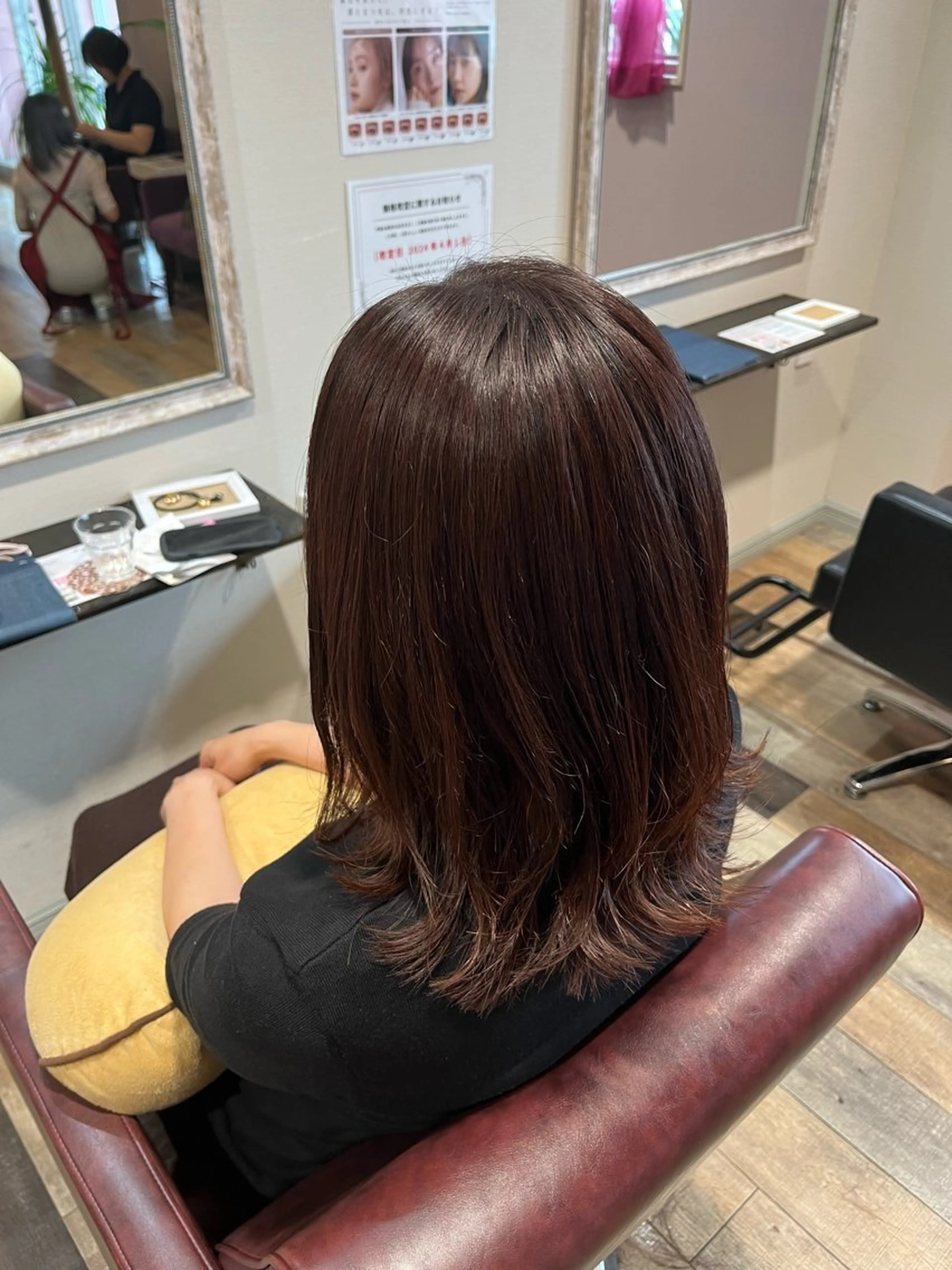 ミディアム カラー ブラウンカラー オレンジ オレンジブラウン 顔まわり/オフィス カラー/青栁優🔆のヘアスタイル