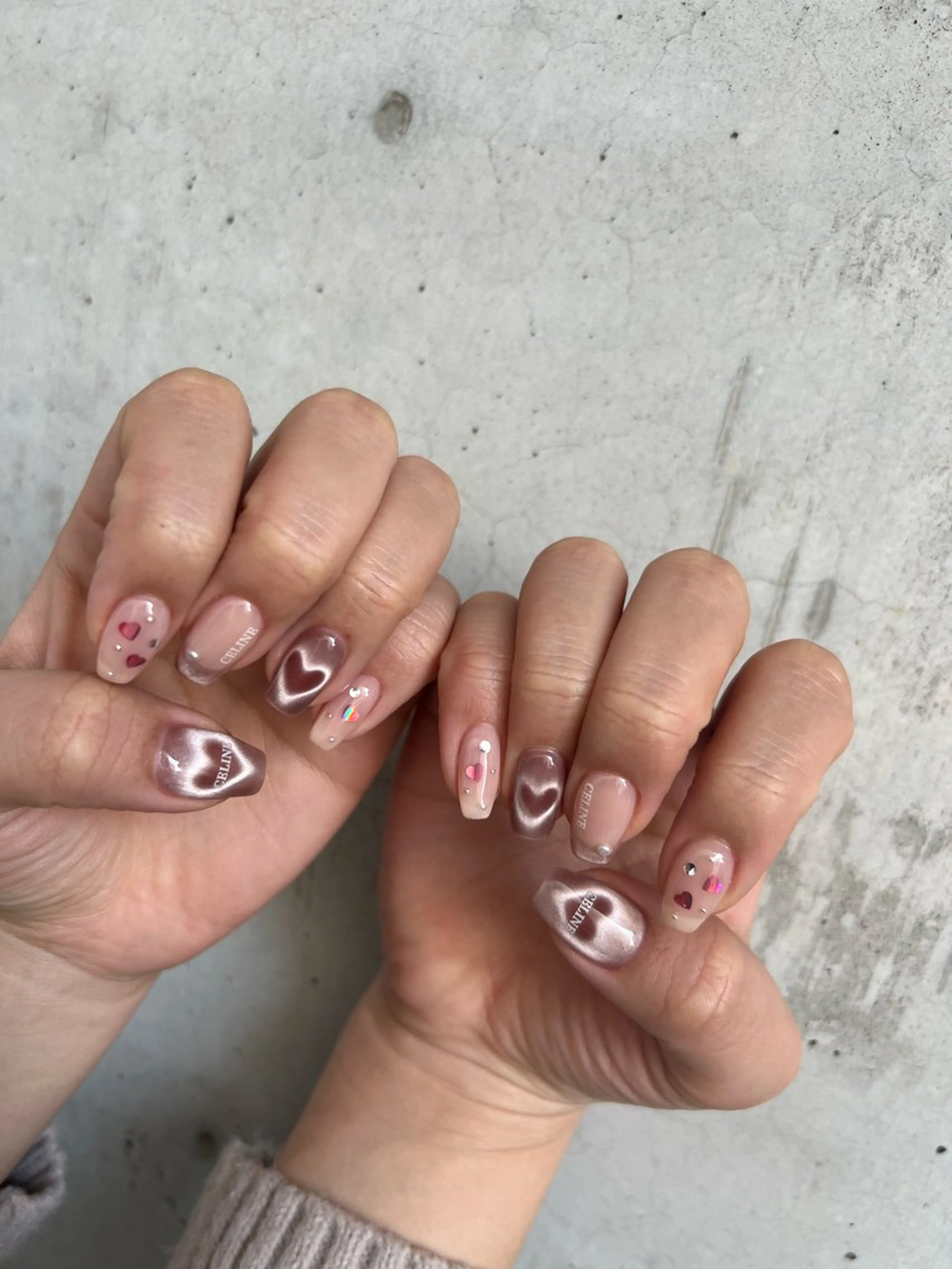ネイル 持ち込み ニュアンスネイル ピンク バレンタイン ハンドネイル ハンドケア Charme. NOBUKOのネイルデザイン