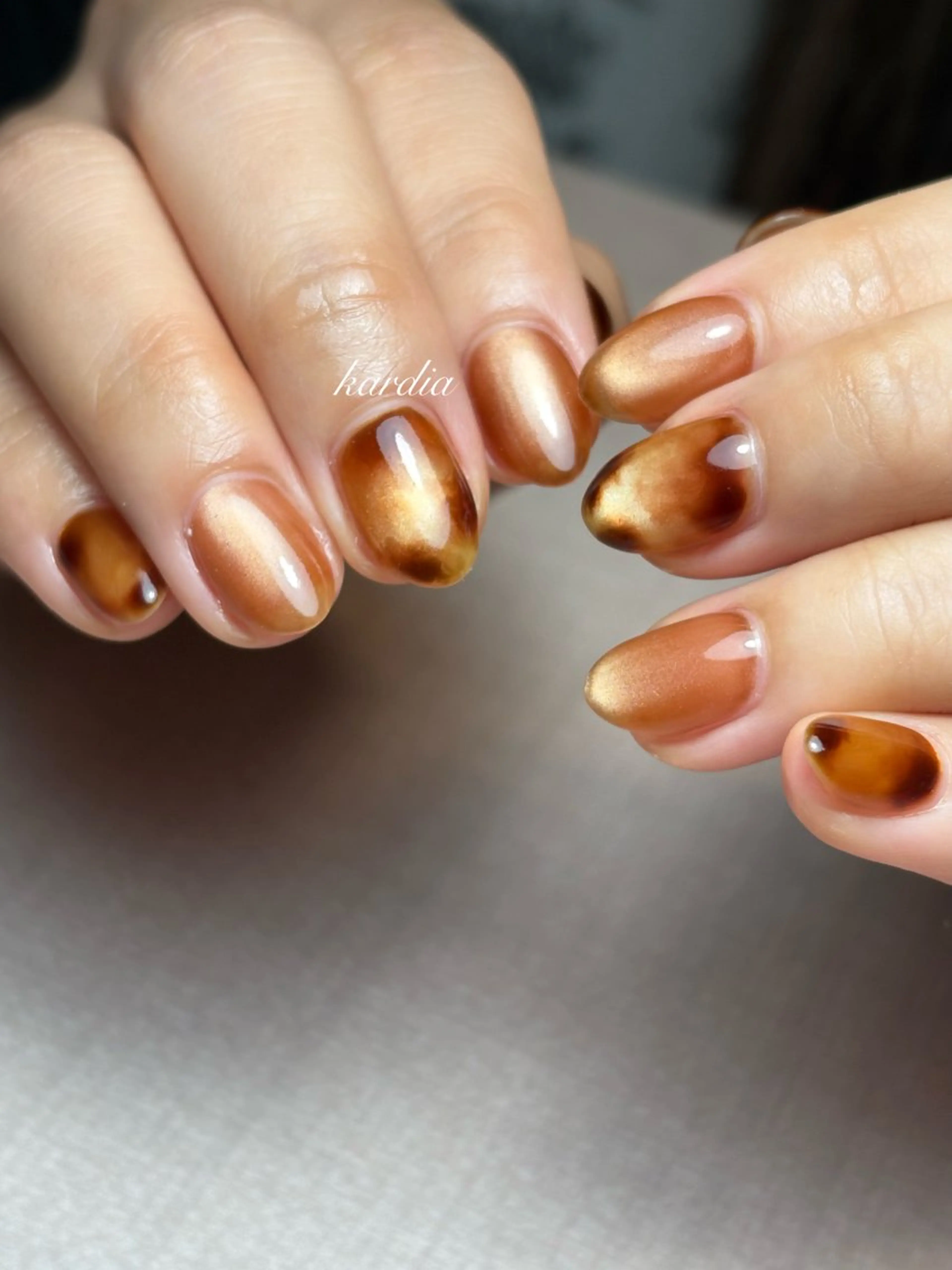 ネイル ハンドネイル καρδιά -ｶﾙﾃﾞｨｱ-のネイルデザイン