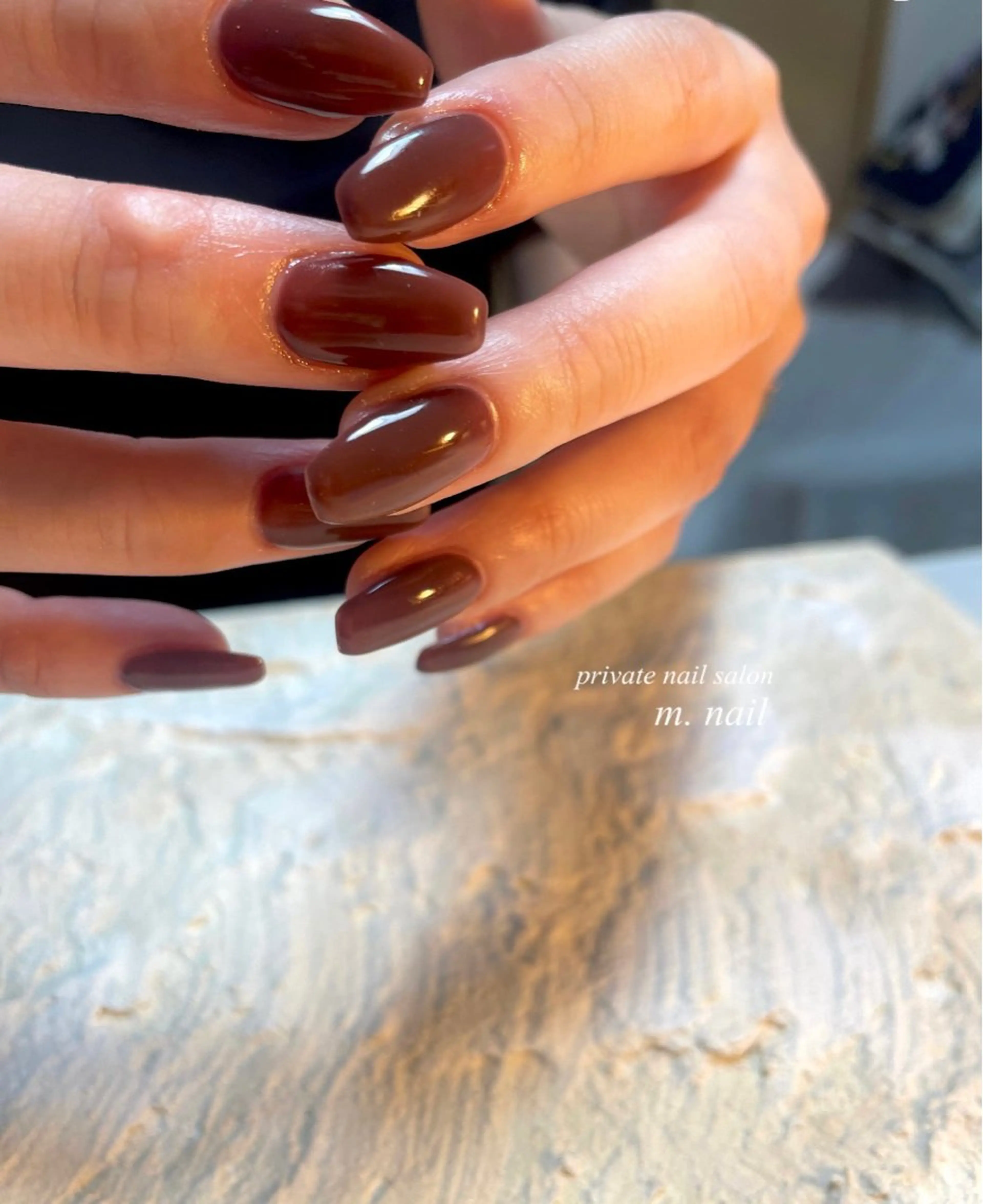 ネイル ボルドー ワンカラーネイル シンプルネイル ハンドネイル m.nail salonのネイルデザイン