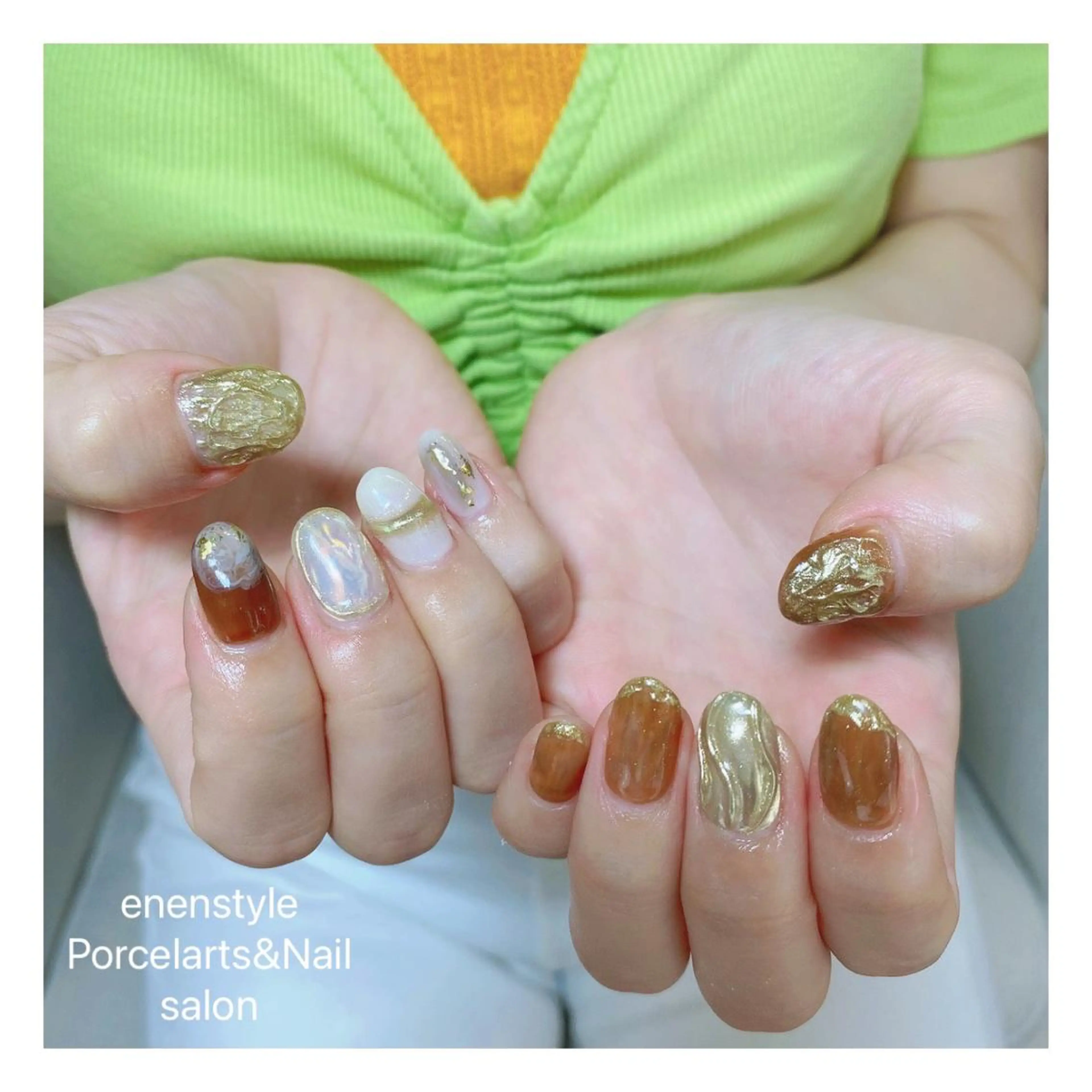 ミディアム ネイル ハンドネイル 👑enen style👑のネイルデザイン