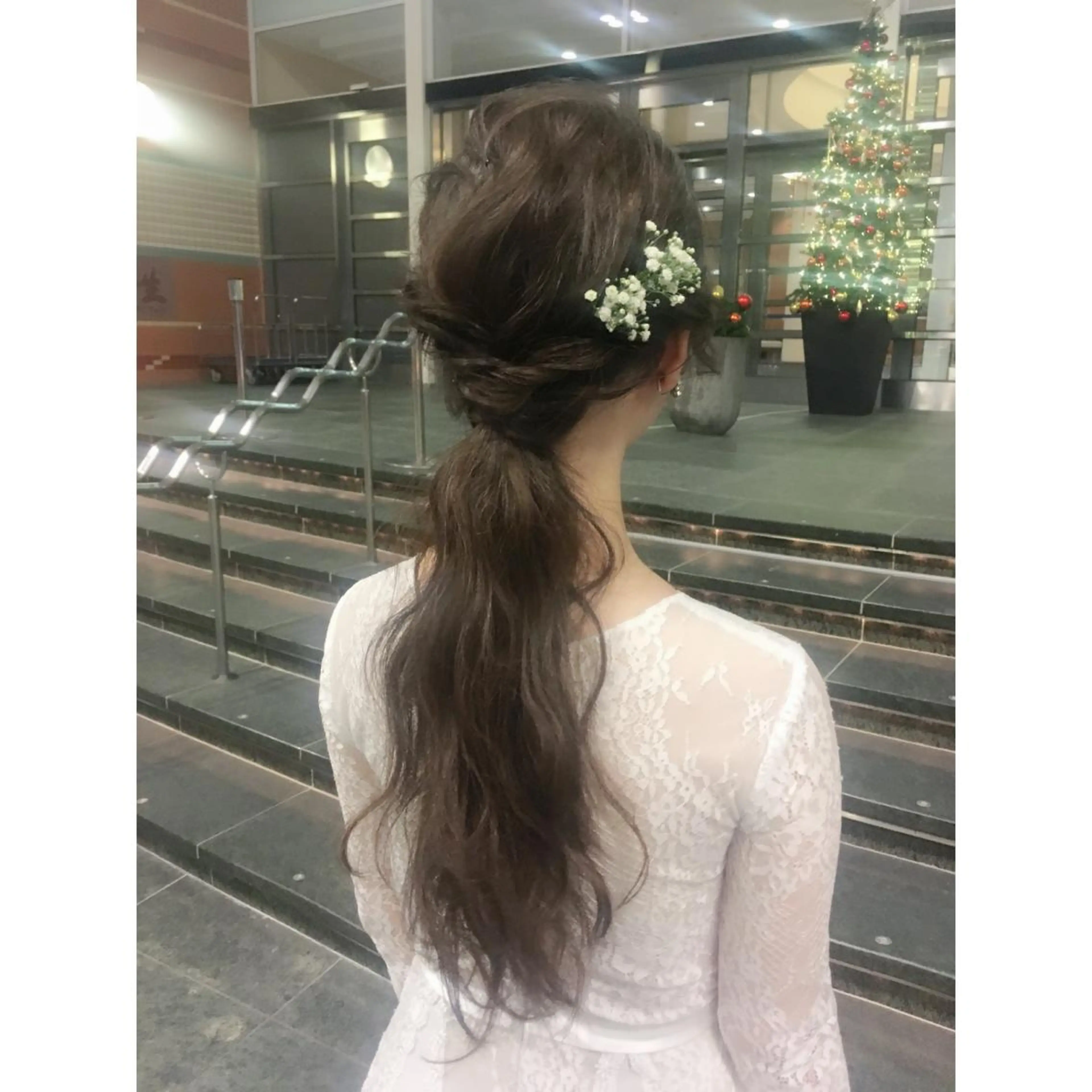 ロング カラー ヘアアレンジ 結婚式・ブライダル EMANON天神所属・Hitomi Ezakiのヘアスタイル