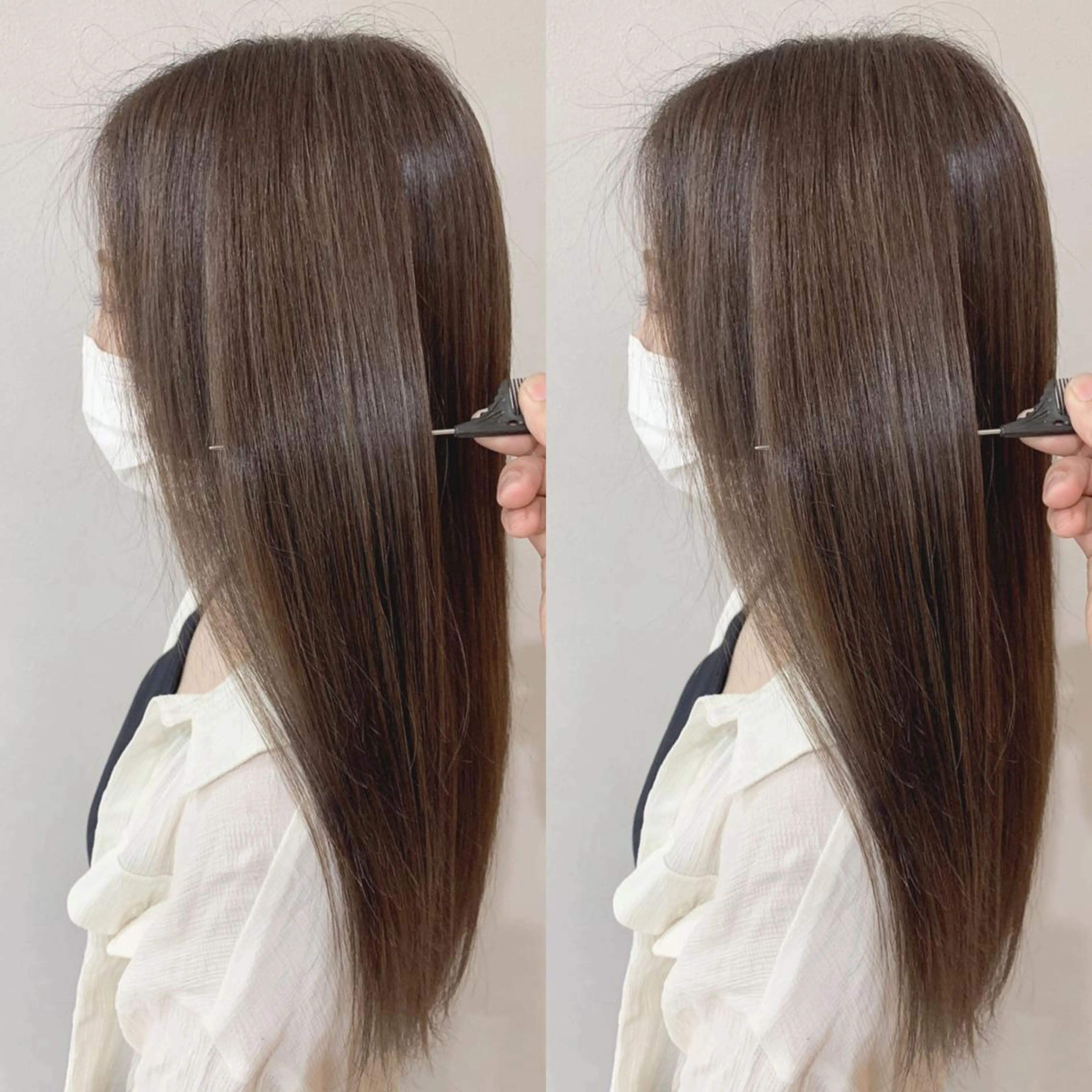 ロング 髪質改善 貸切サロンのヘアスタイル