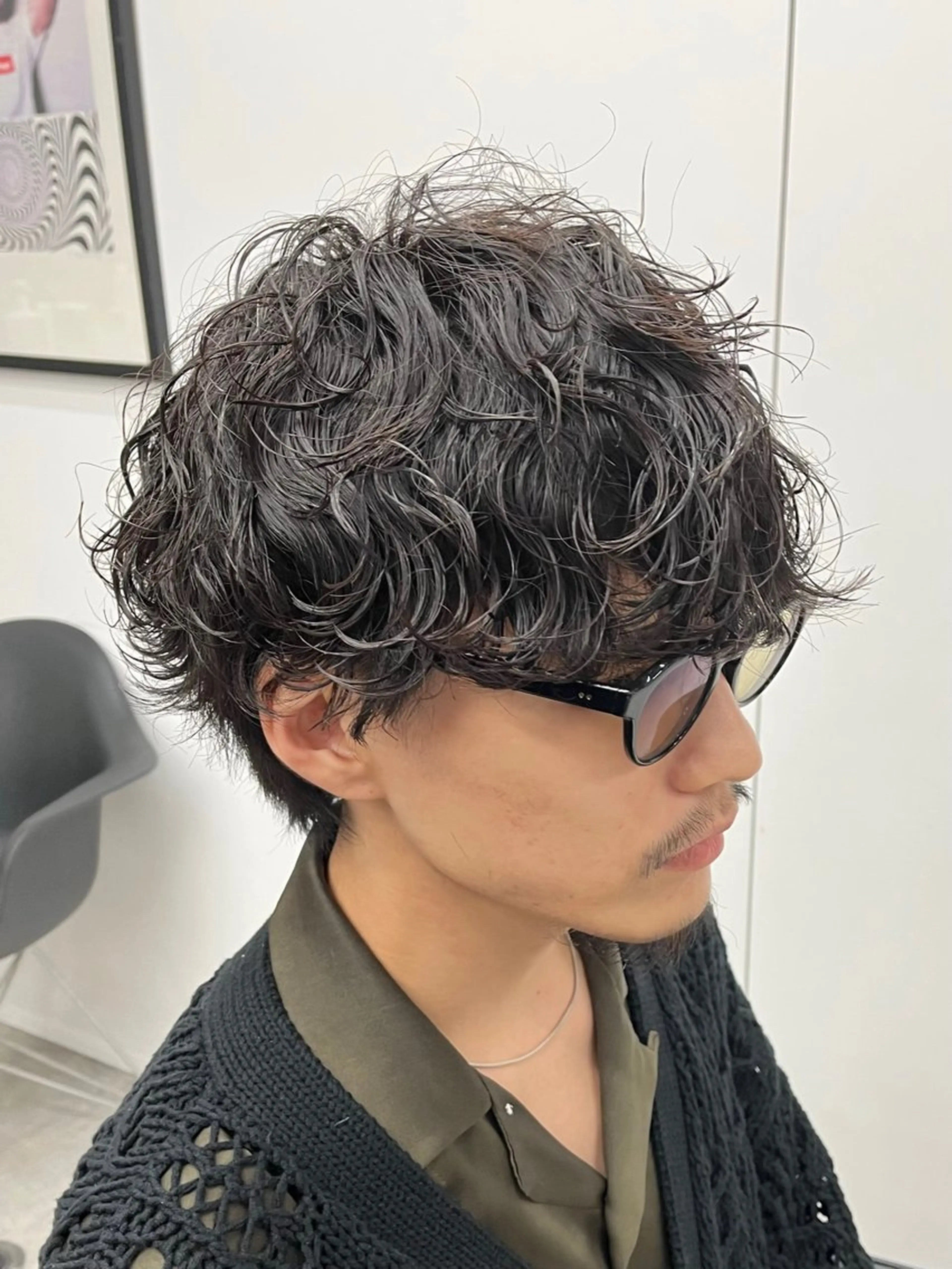 ミディアム パーマ メンズ ミディアムパーマ メンズパーマ 波巻きパーマ 新潟メンズパーマ 新潟駅/小田拓実のヘアスタイル
