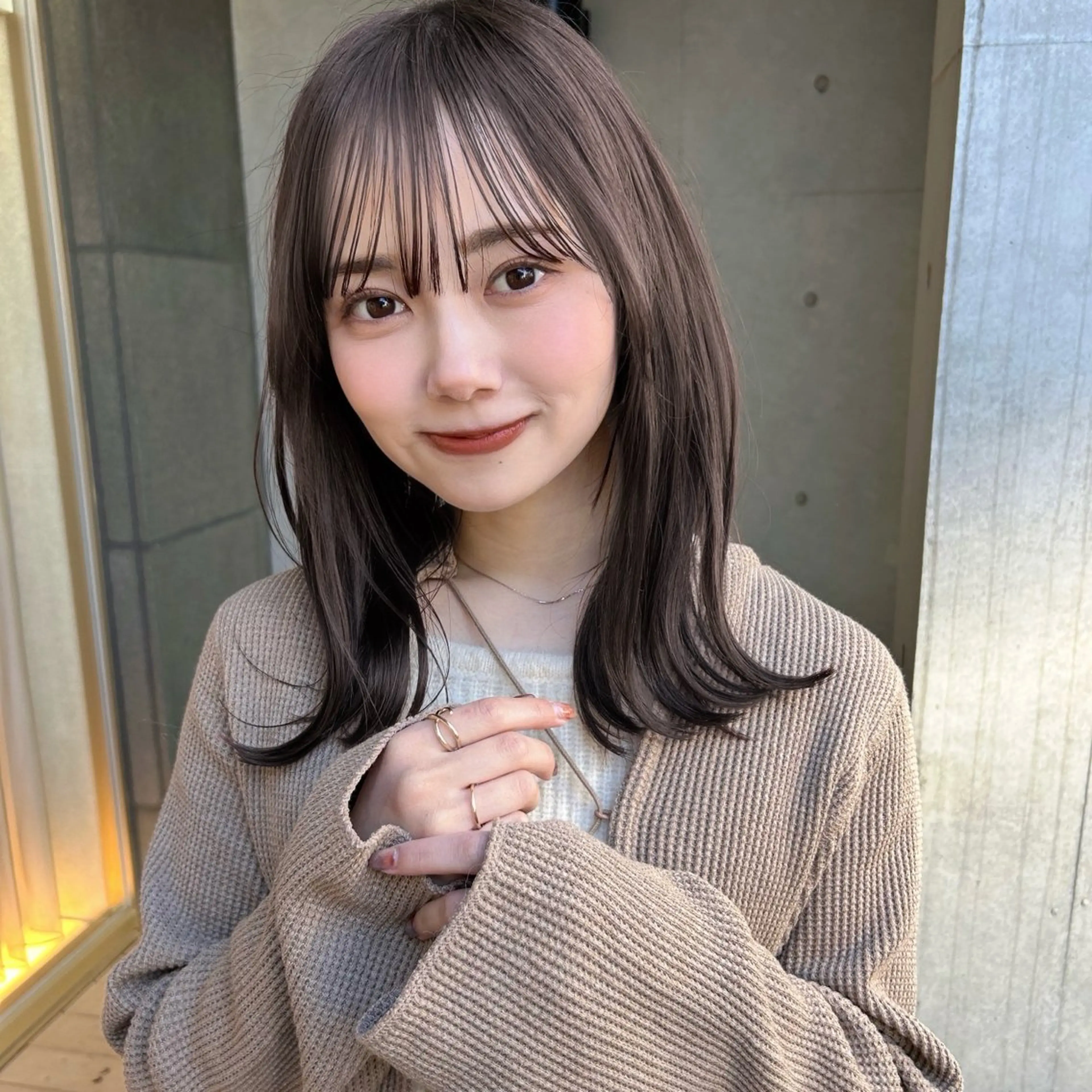 セミロング カット ヘアカラー トリートメント ヘアセット 🌸透明感/レイヤー / 栗林 彩🌸のヘアスタイル