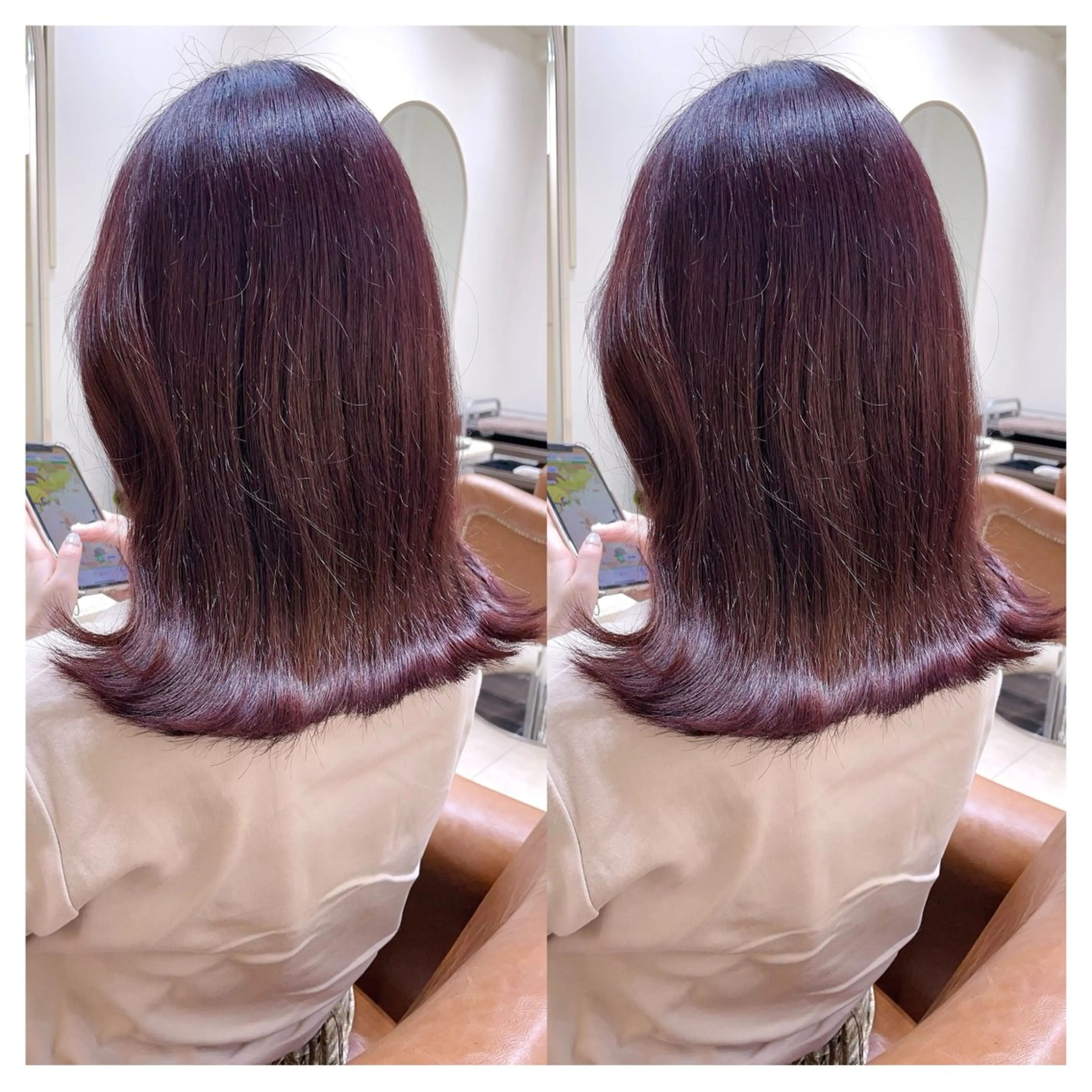 ミディアム カラー カット ヘアカラー トリートメント 村山 茉衣のヘアスタイル