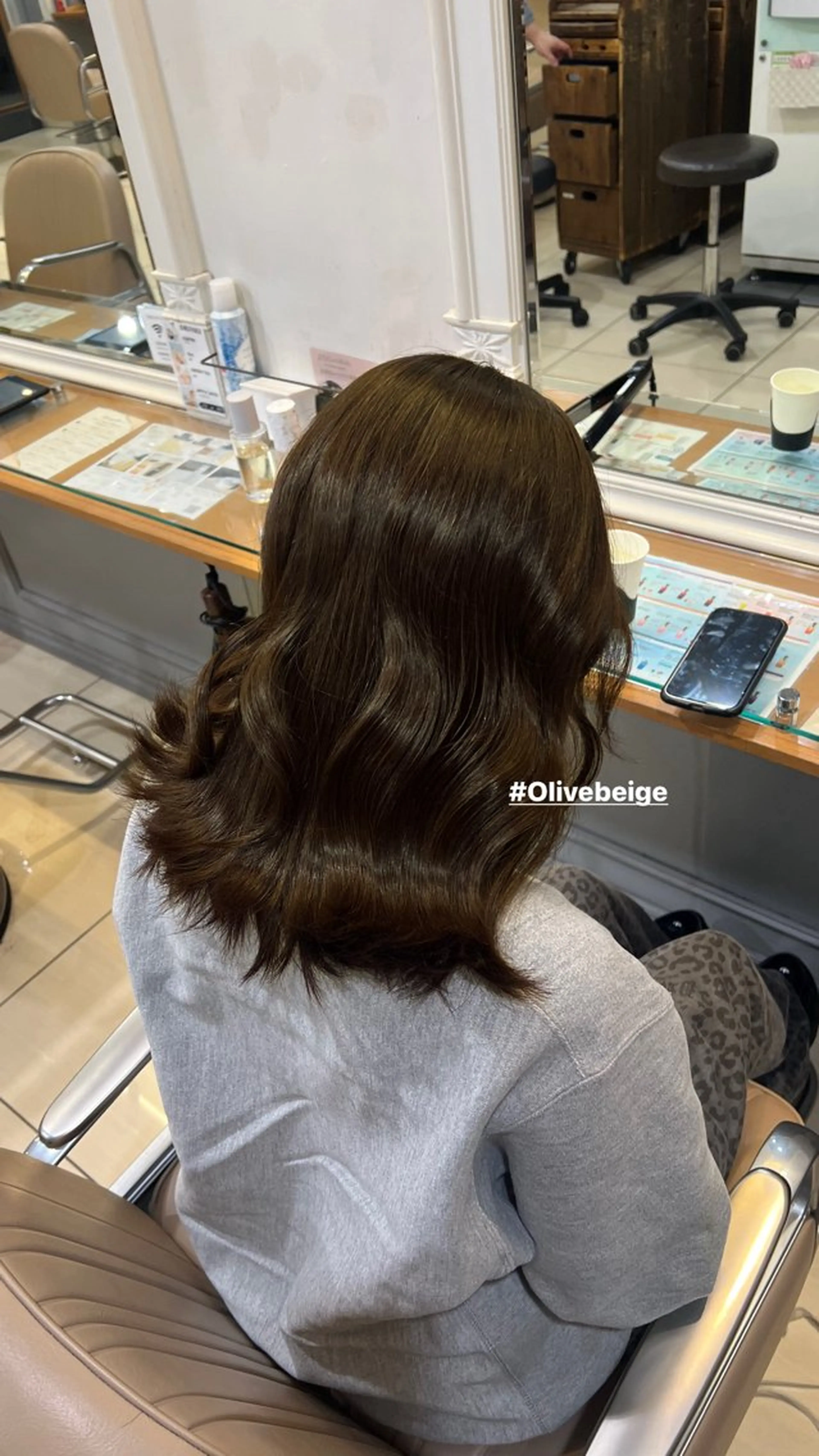 カラー ベージュカラー オリーブベージュ 横浜/カラーモデル ✩💚りんか💚✩のヘアスタイル